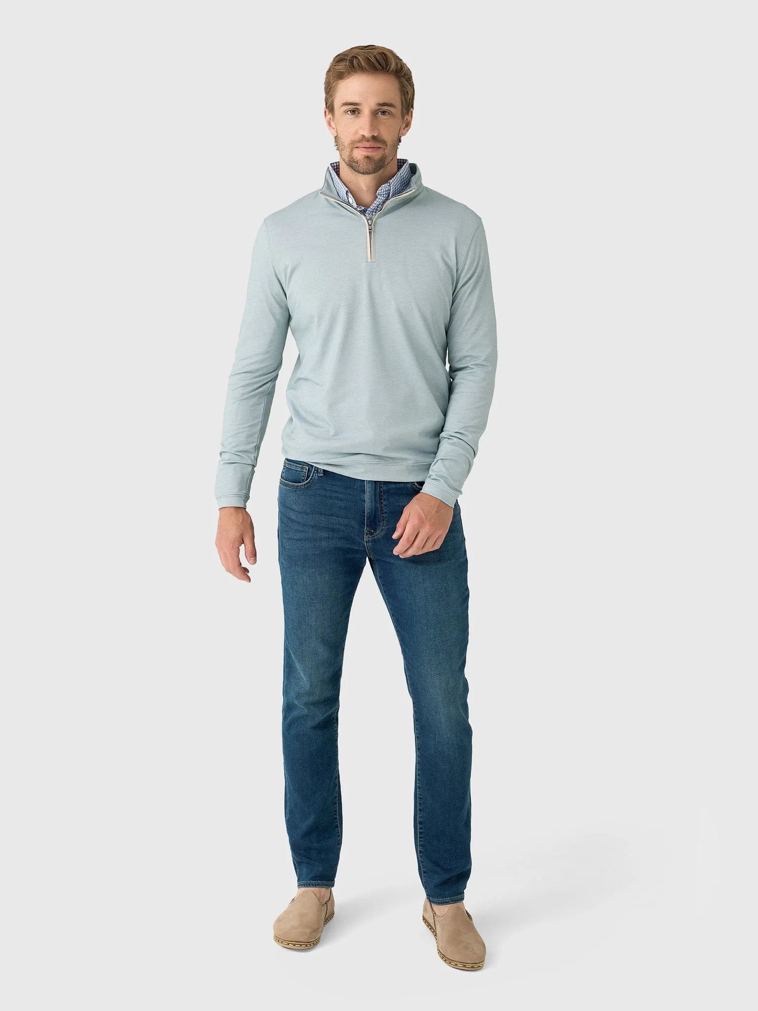 Peter Millar Crown Crafted Men's Albatross Cotton-Blend Piqué Quarter-Zip sold by Saint Bernard product image thumbnail 2