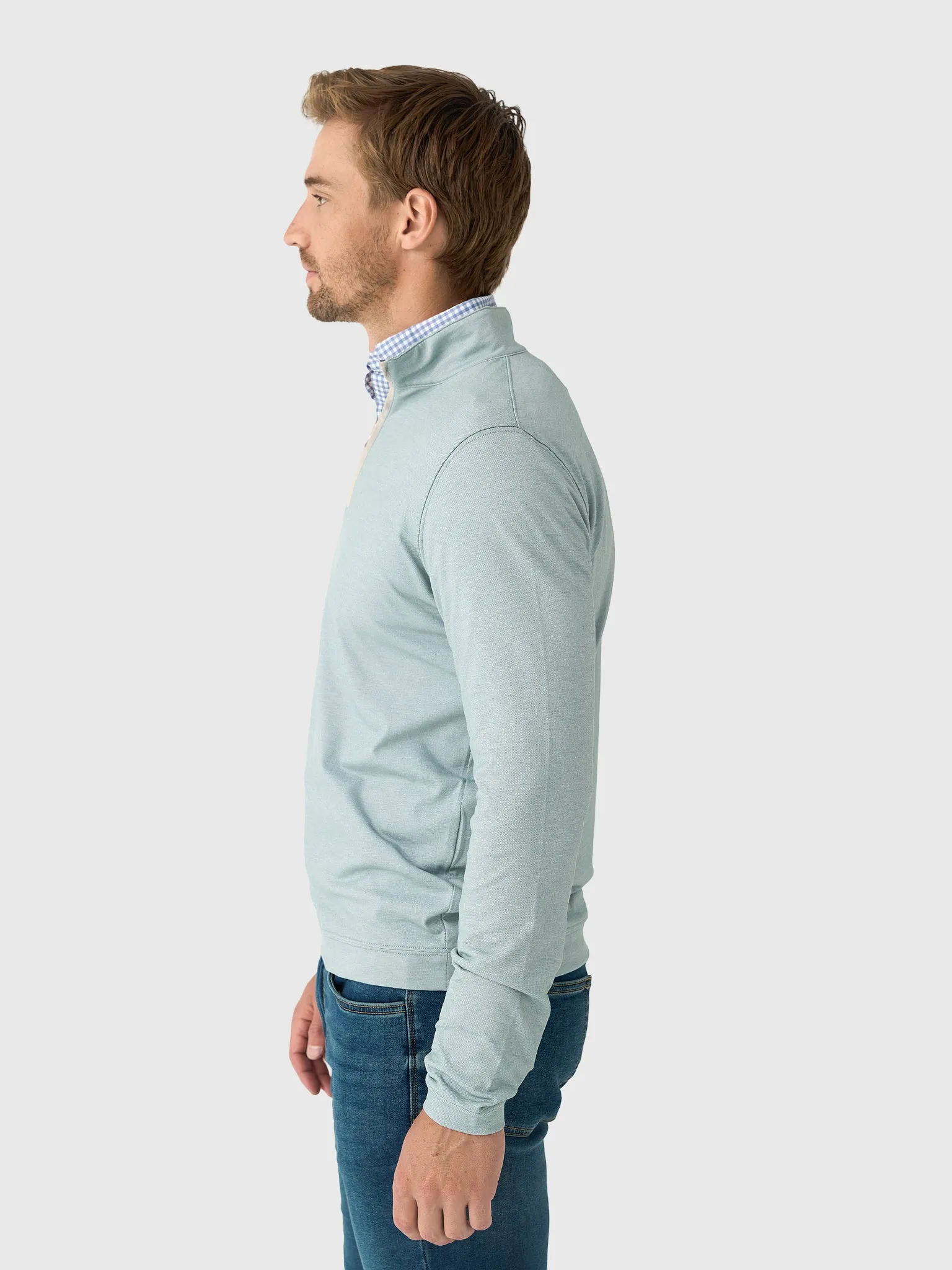 Peter Millar Crown Crafted Men's Albatross Cotton-Blend Piqué Quarter-Zip sold by Saint Bernard product image thumbnail 3