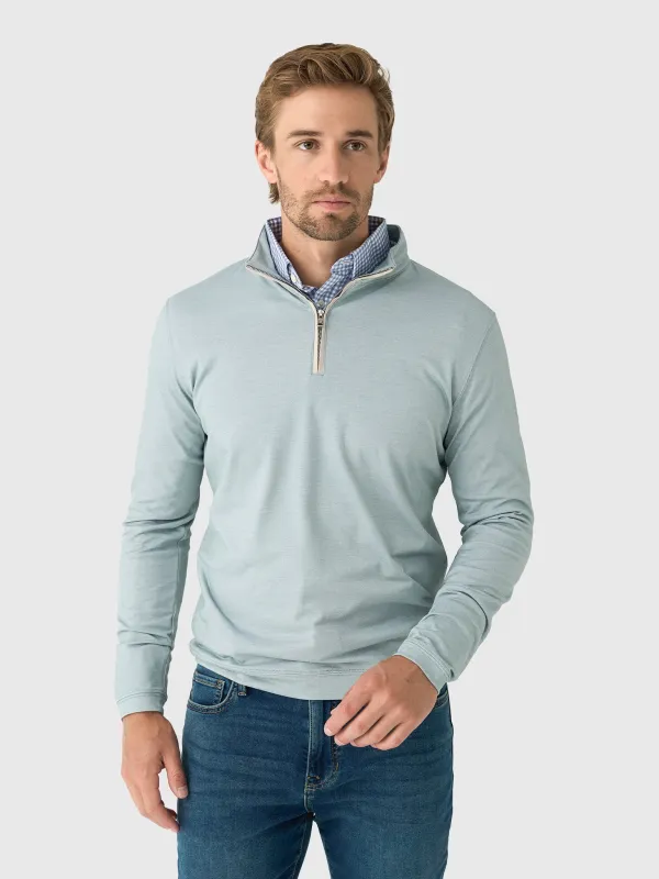 Peter Millar Crown Crafted Men's Albatross Cotton-Blend Piqué Quarter-Zip sold by Saint Bernard