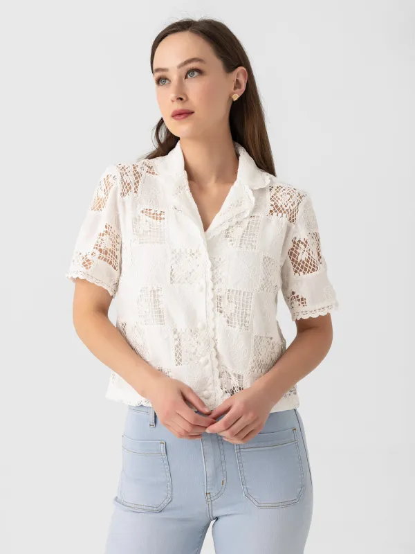 Eche Women's Embroidered Shirt made by Saint Bernard