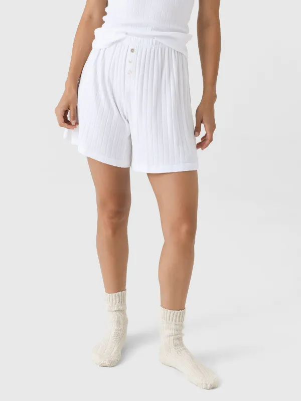 DONNI. Women's The Pointelle Boxer Short made by DONNI.