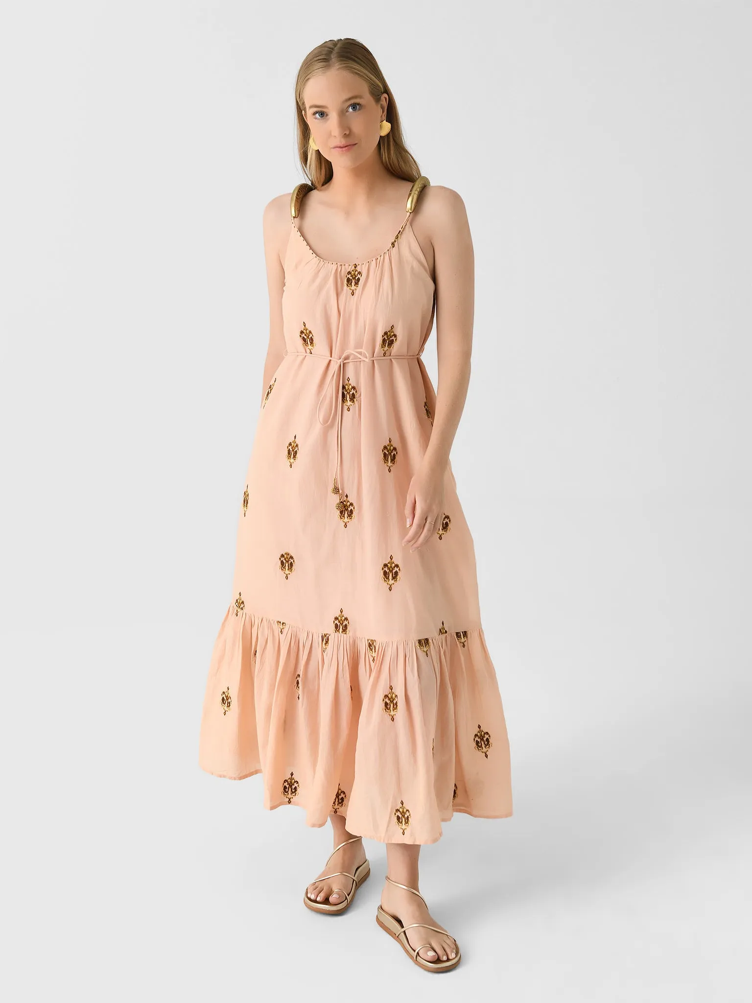 Farm Rio Women's Anchor Tapestry Fish Strap Maxi Dress sold by Saint Bernard