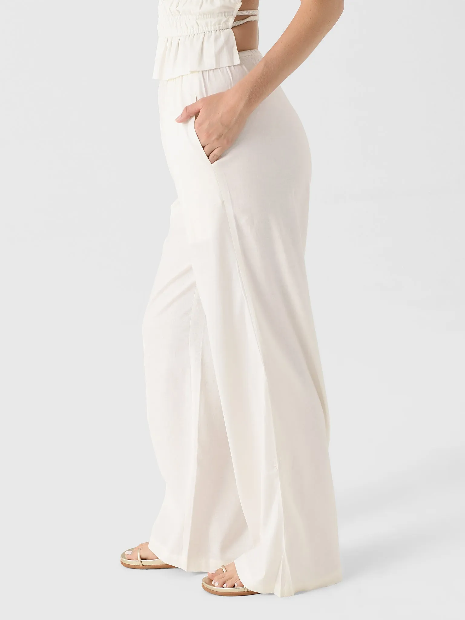 Solid + Striped Women's Linen Monaco Pant sold by Saint Bernard product image thumbnail 3