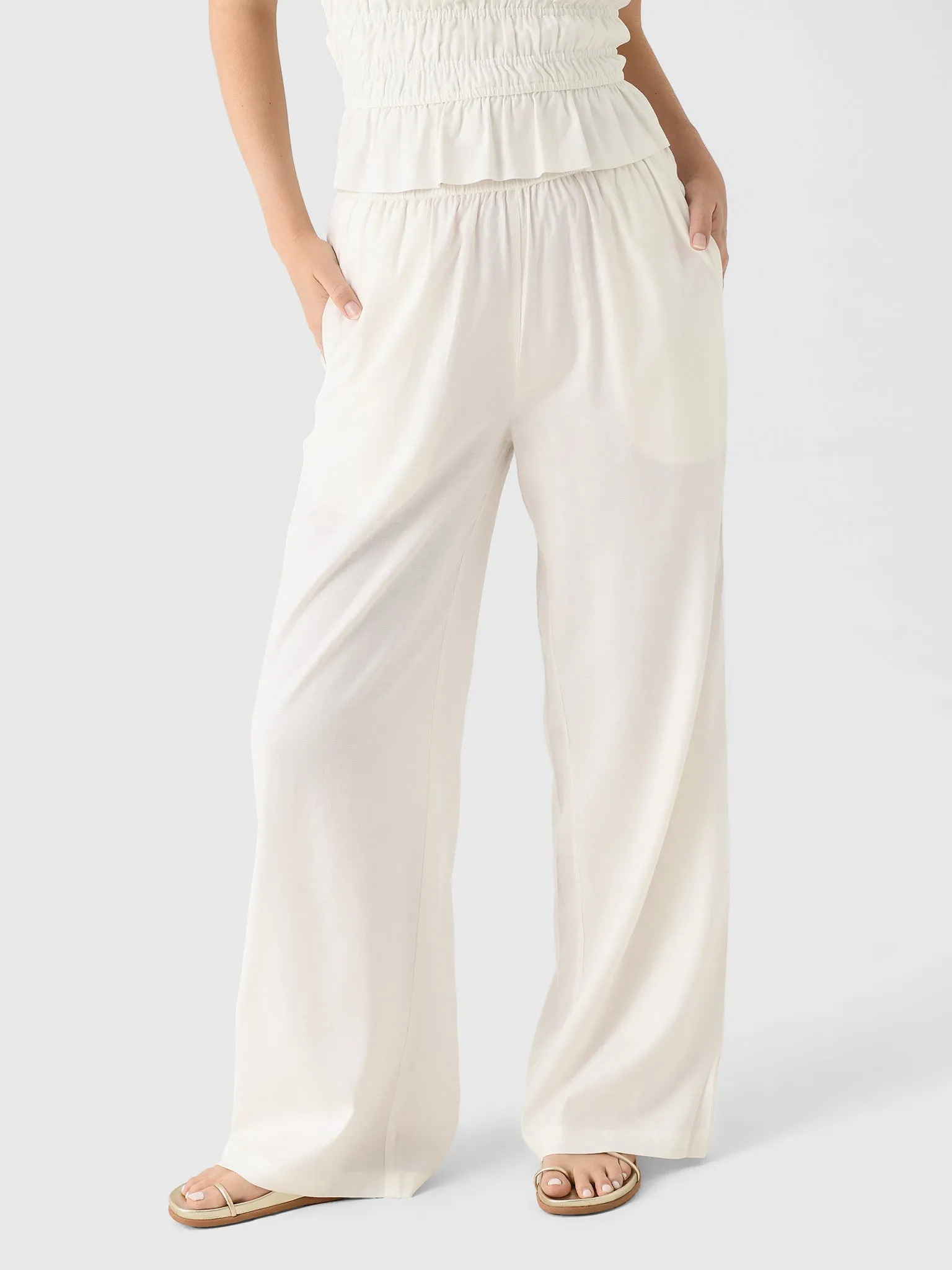 Solid + Striped Women's Linen Monaco Pant sold by Saint Bernard