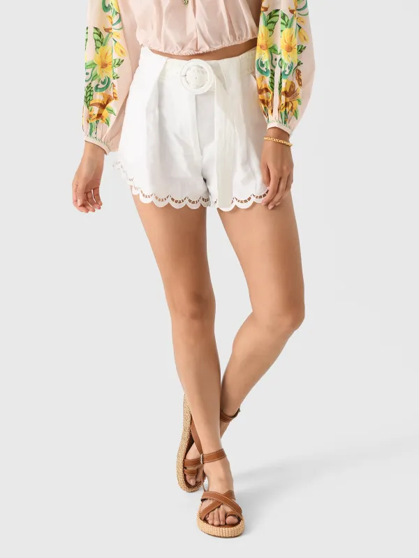 Farm Rio Women's Richelieu Belted Premium Linen Short sold by Saint Bernard