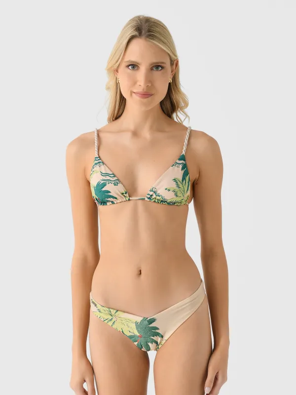 Maaji Women's Palm Glow Upbraid Sliding Triangle Bikini Top made by Maaji