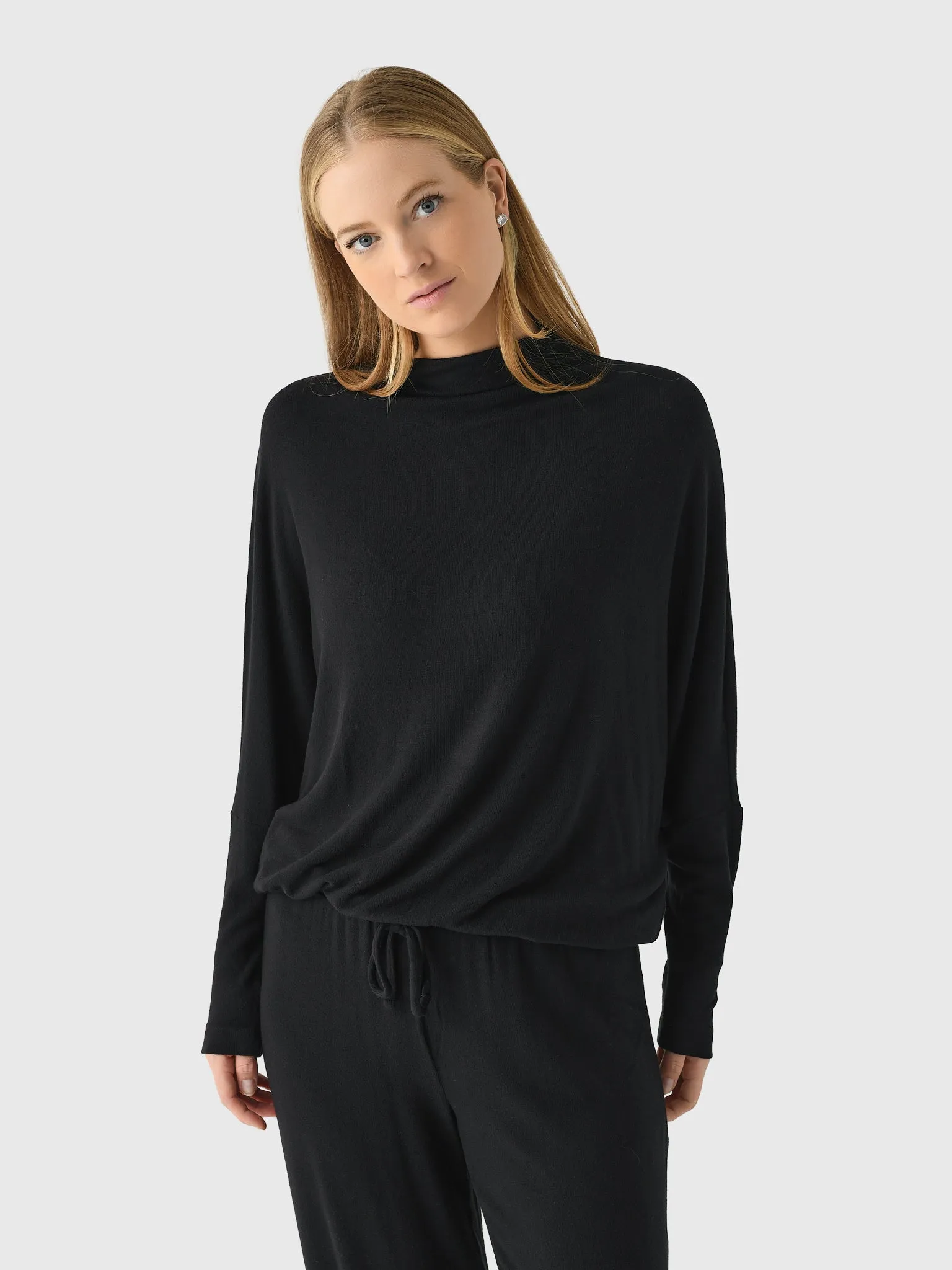 Eberjey Women's Cozy Time Mock Neck Pullover sold by Saint Bernard