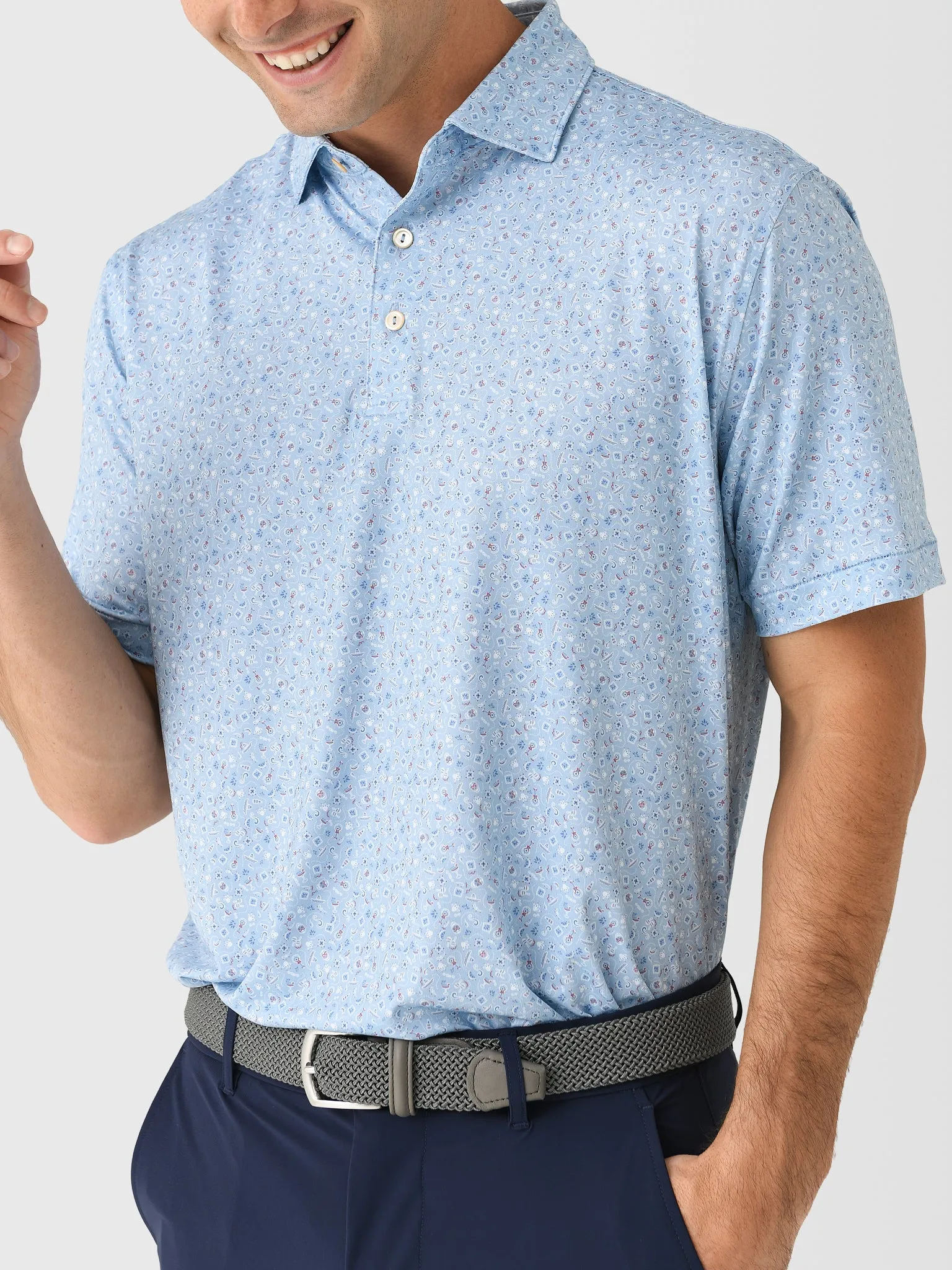 Peter Millar Crown Sport Men's Day Of The Dead Performance Jersey Polo sold by Saint Bernard product image thumbnail 5