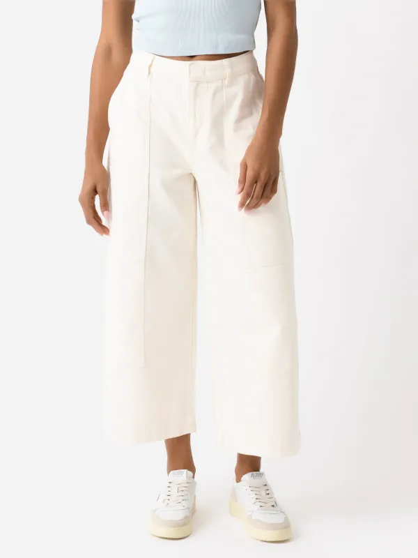 Vince Women's Cotton Mid-Rise Utility Wide Crop Pant sold by Saint Bernard