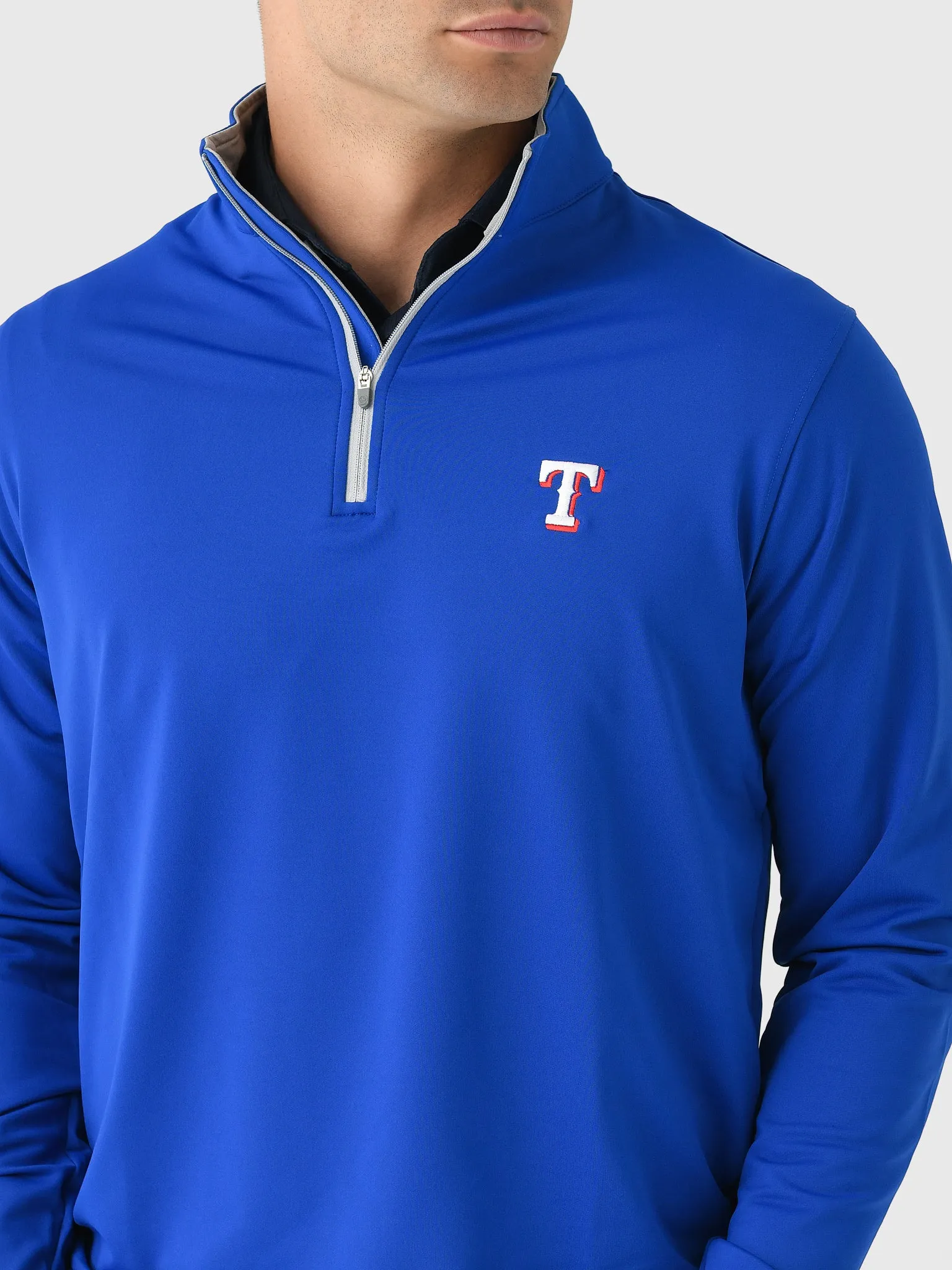 Peter Millar Major League Baseball Men's Texas Rangers Perth Performance Quarter-Zip sold by Saint Bernard product image thumbnail 5