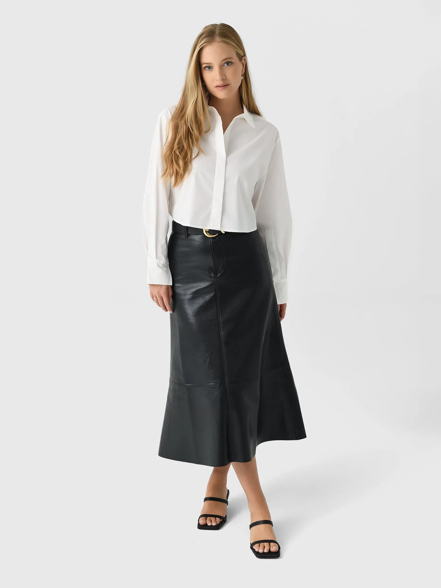 Simkhai Women's Renata Cropped Button-Down Shirt sold by Saint Bernard product image thumbnail 2