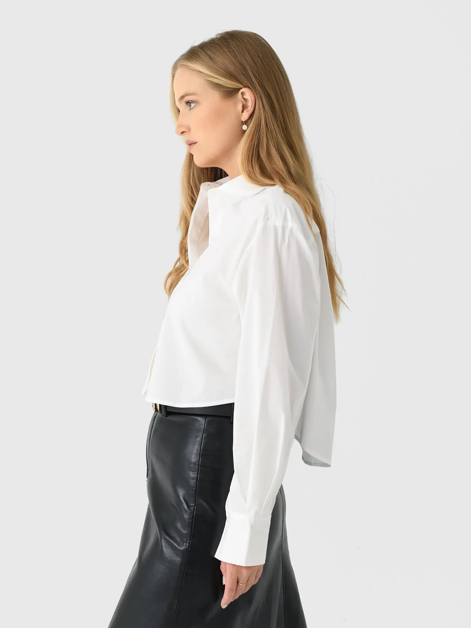 Simkhai Women's Renata Cropped Button-Down Shirt sold by Saint Bernard product image thumbnail 3