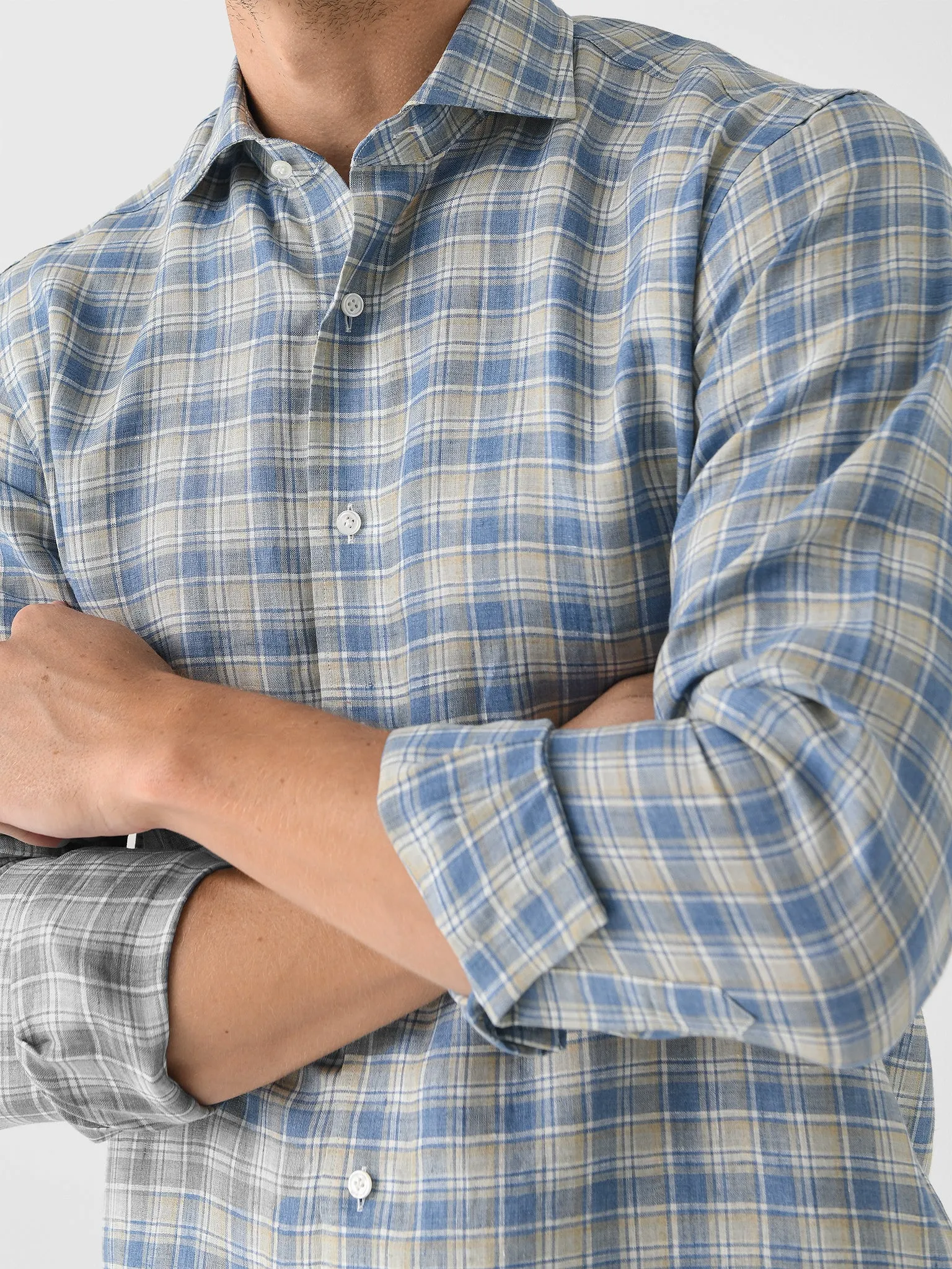 Peter Millar Crown Crafted Men's Ravello Linen Sport Shirt sold by Saint Bernard product image thumbnail 5