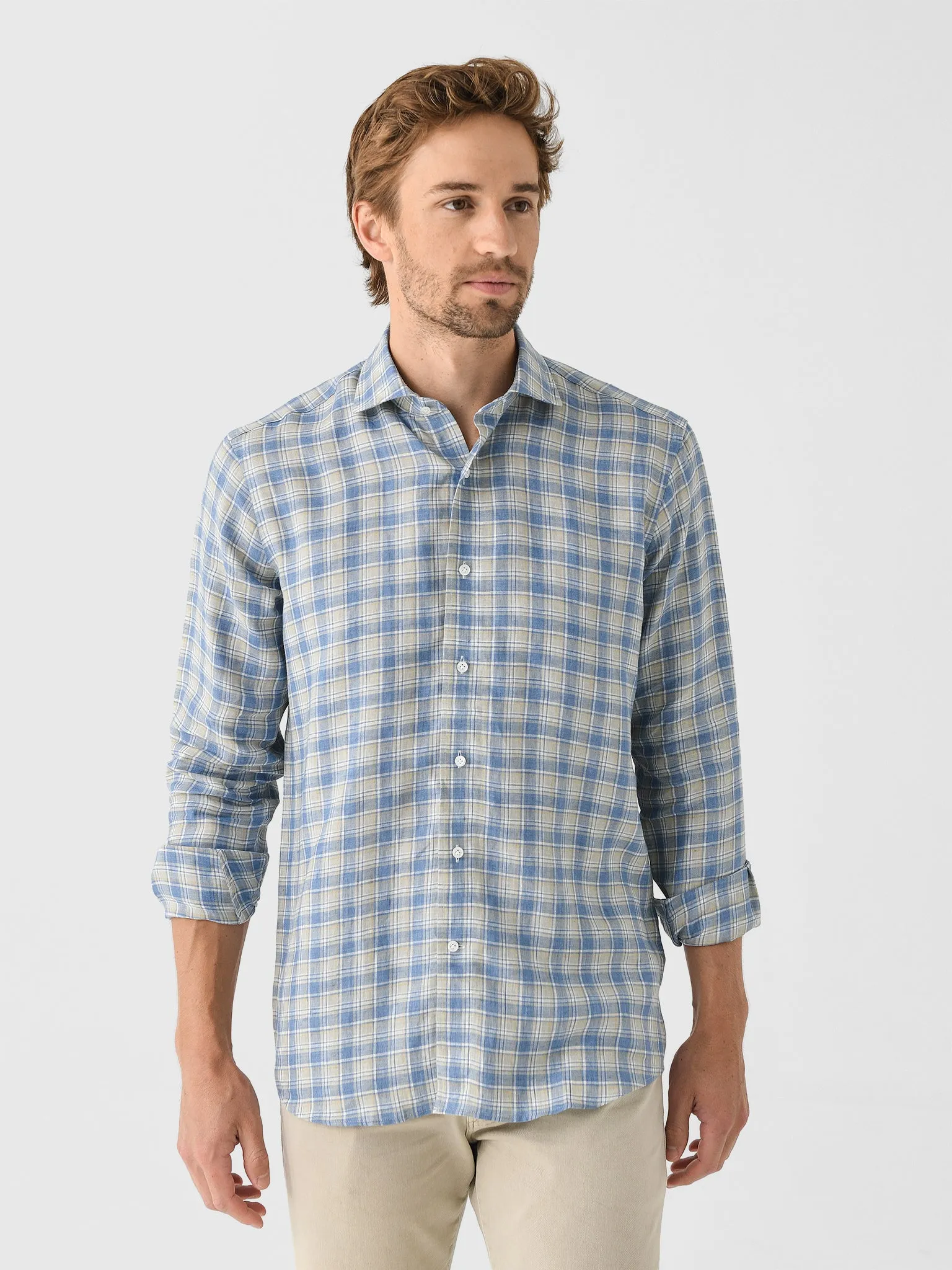 Peter Millar Crown Crafted Men's Ravello Linen Sport Shirt sold by Saint Bernard