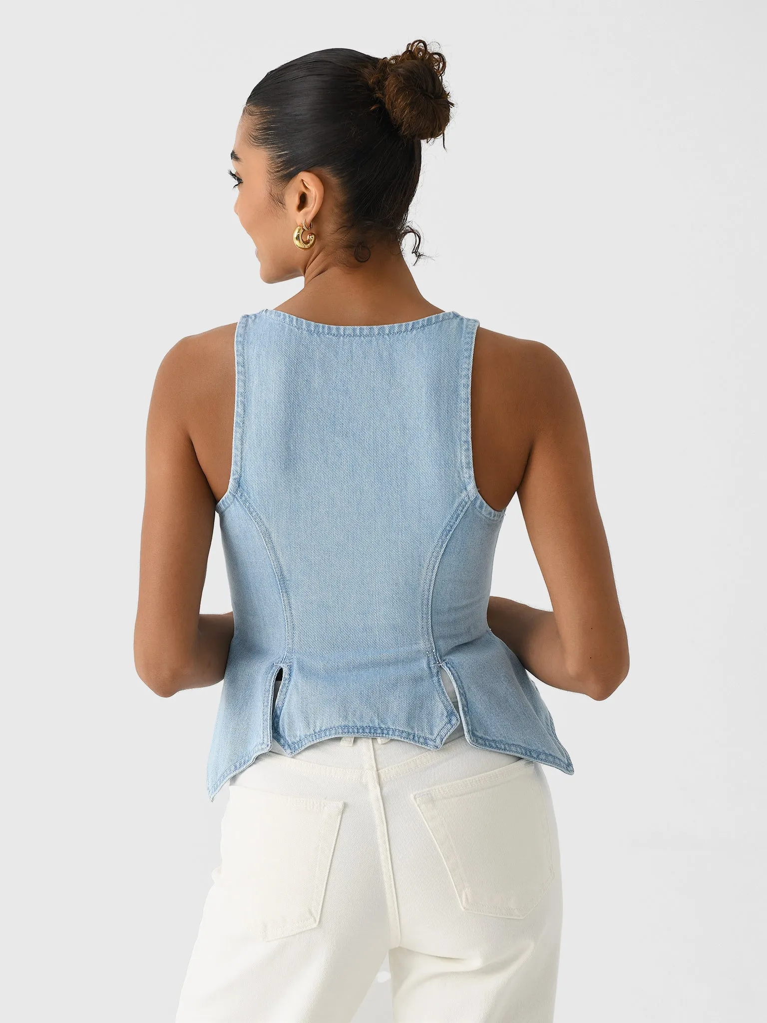 Marques Almeida Women's Corset Peplum Denim Top sold by Saint Bernard product image thumbnail 4