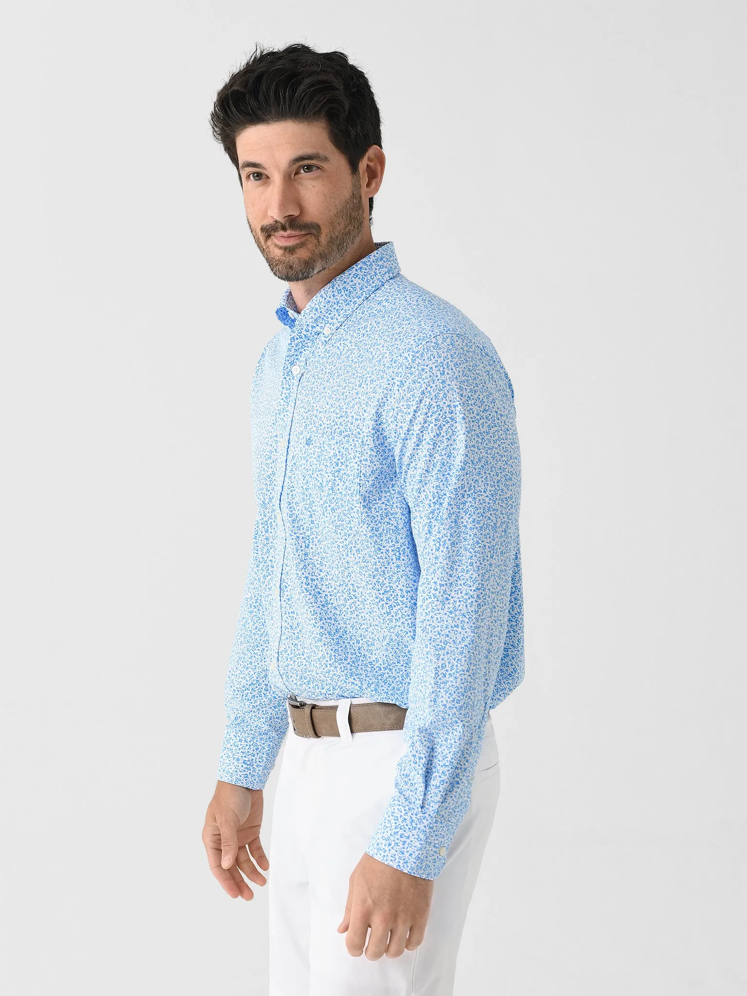 Southern Tide Men's Intercoastal Flower Frenzy Long Sleeve Sport Shirt sold by Saint Bernard product image thumbnail 3