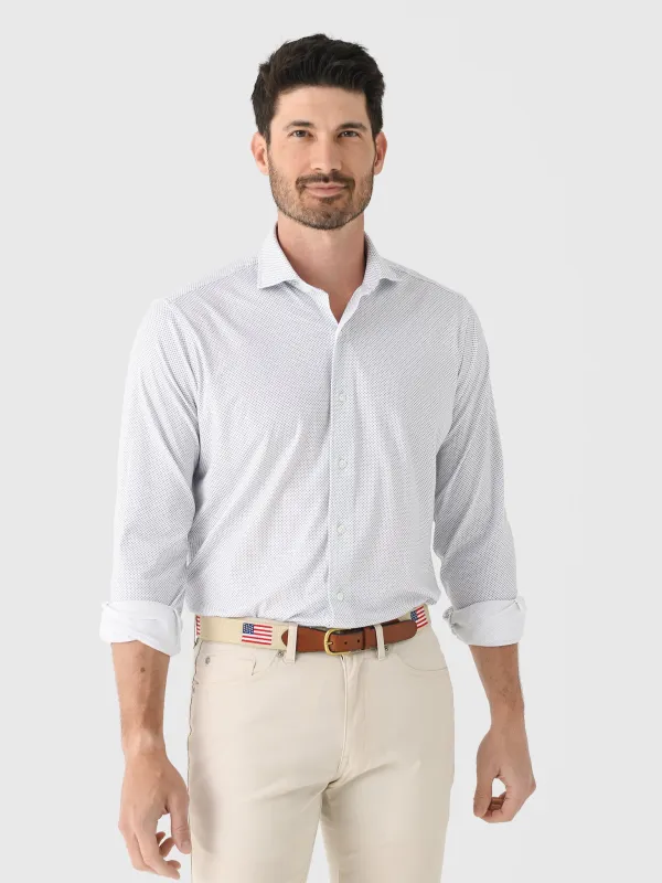 Peter Millar Crown Crafted Men's Excursionist Flex Print Sport Shirt made by Peter Millar