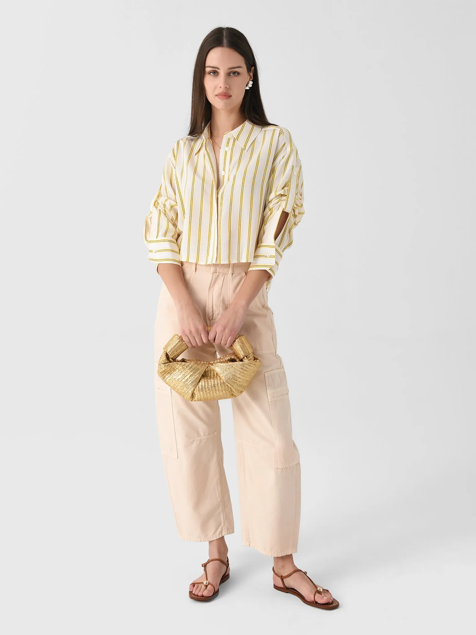 ALC Women's Maude Cropped Silk Shirt sold by Saint Bernard product image thumbnail 2