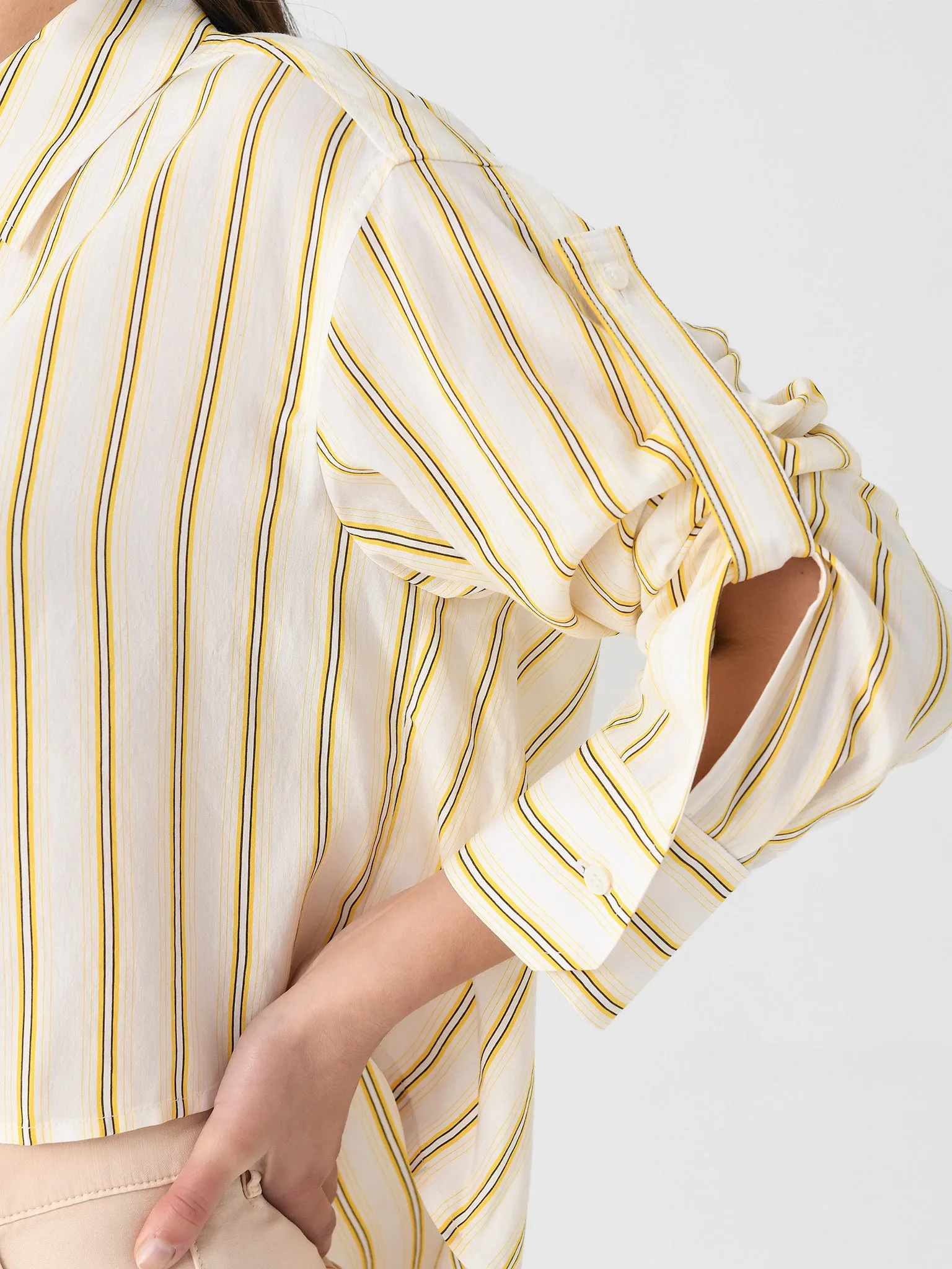 ALC Women's Maude Cropped Silk Shirt sold by Saint Bernard product image thumbnail 5