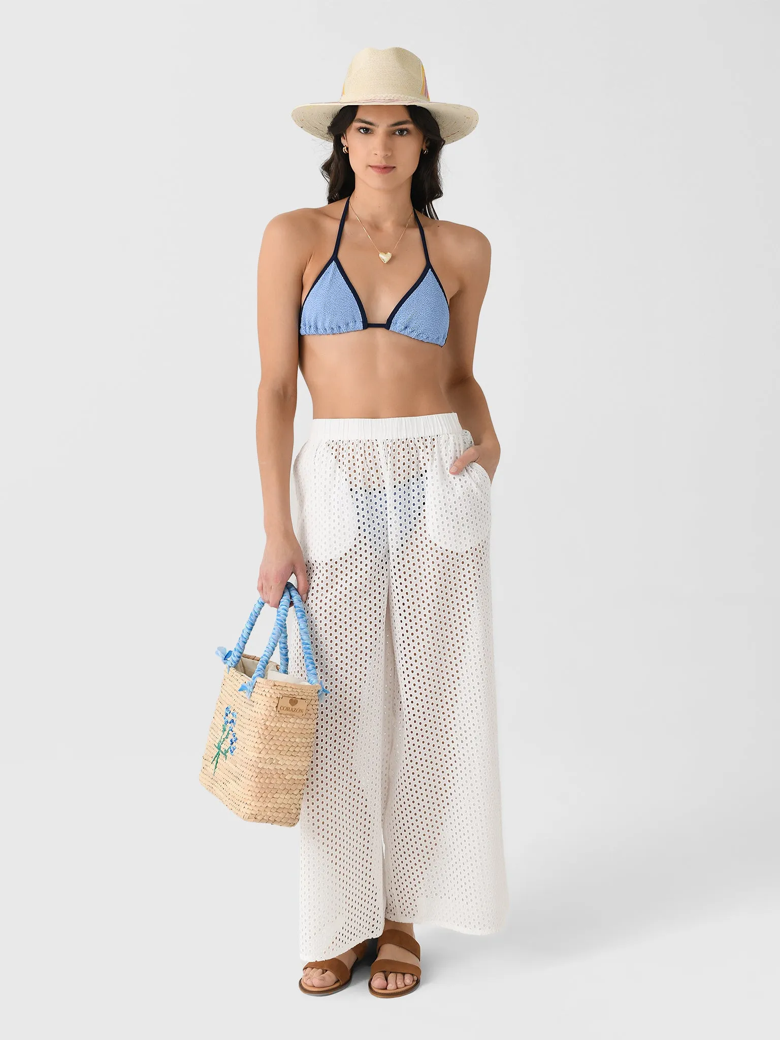 Solid + Striped Women's Eyelet Delaney Pant sold by Saint Bernard product image thumbnail 2