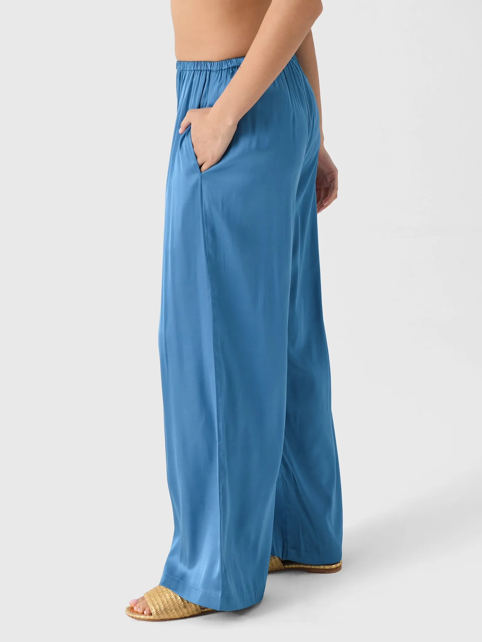 Solid + Striped Women's Monaco Satin Pant sold by Saint Bernard product image thumbnail 3