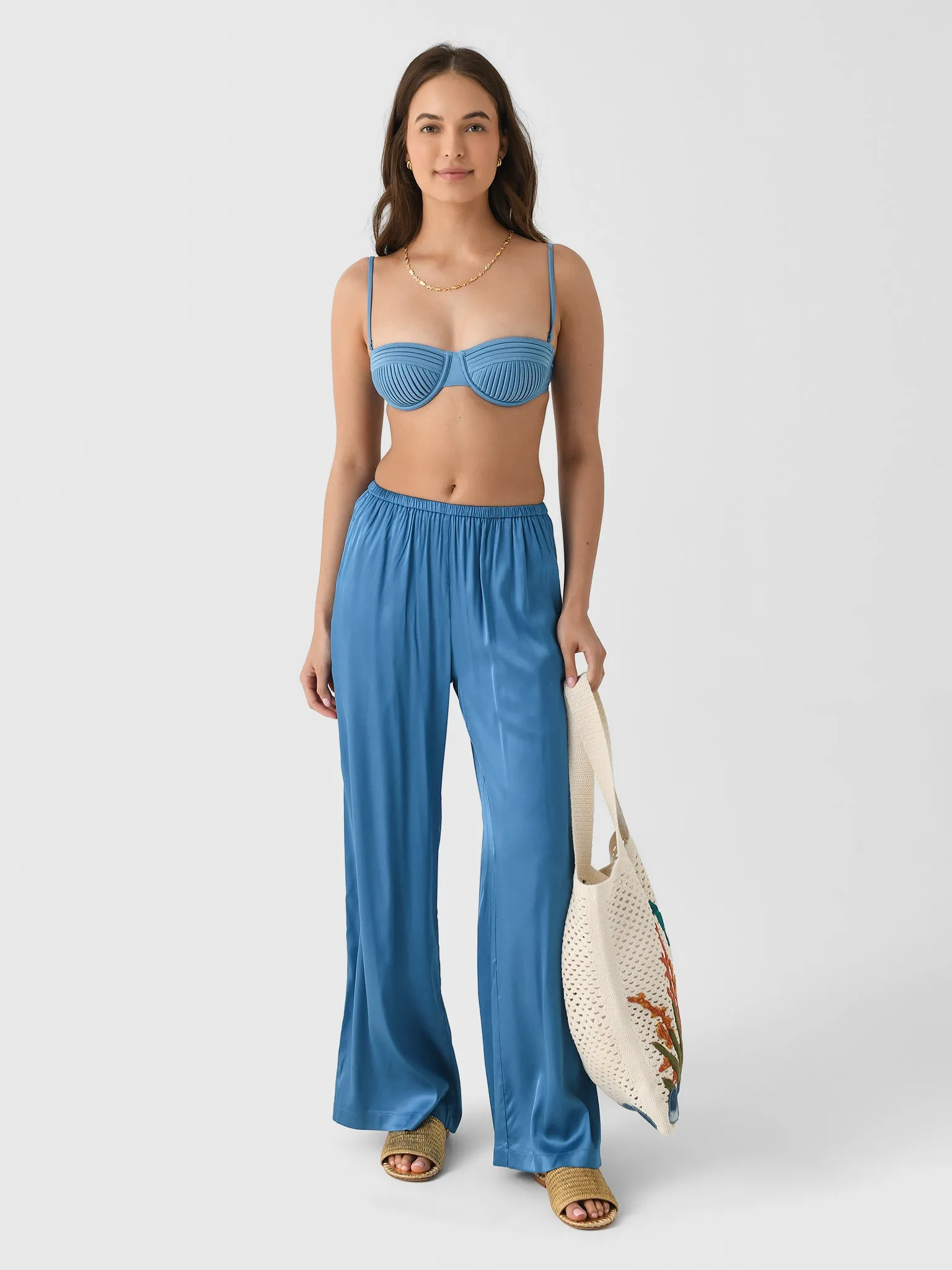 Solid + Striped Women's Monaco Satin Pant sold by Saint Bernard product image thumbnail 2