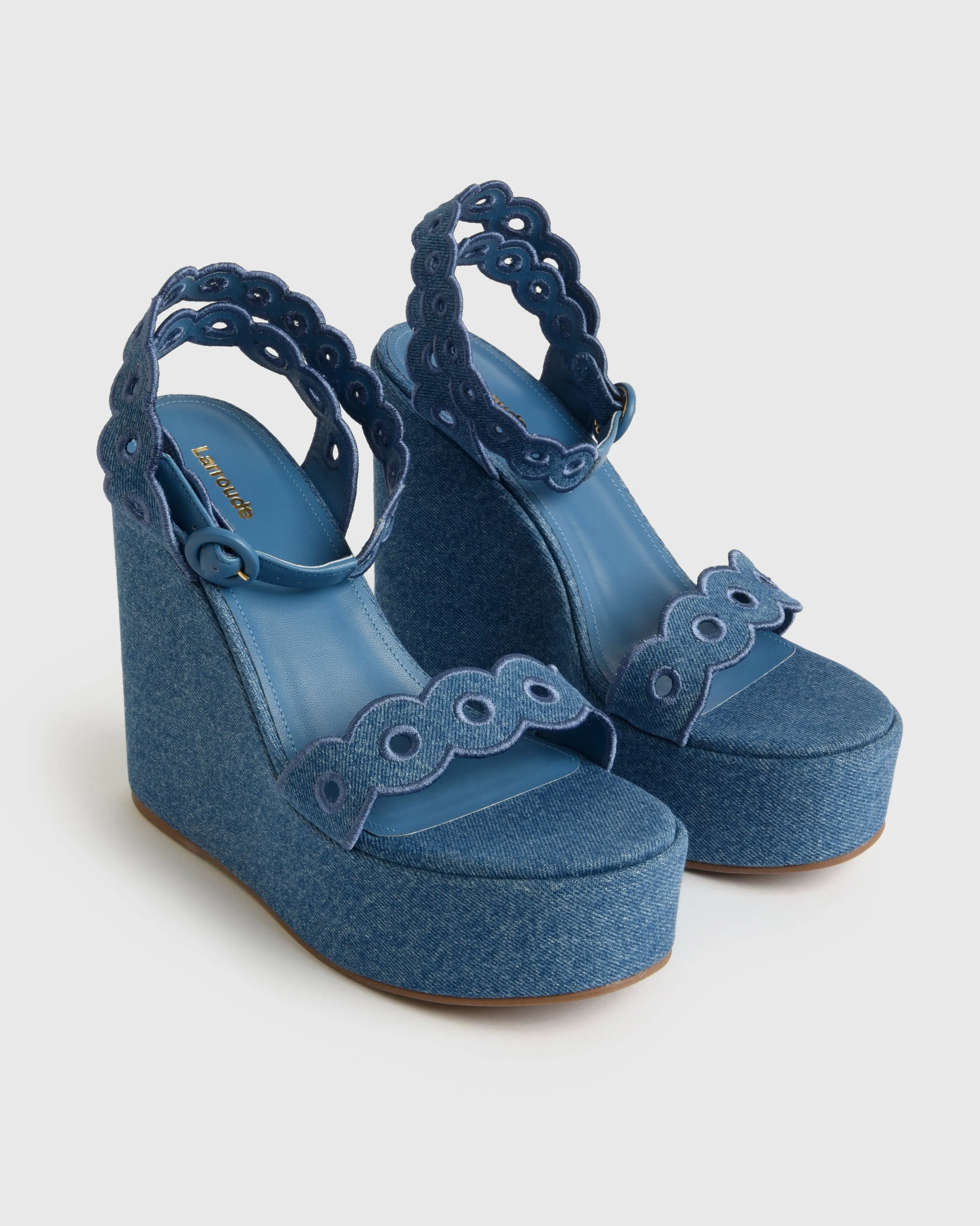 Larroude Women's Florence Broderie Wedge sold by Saint Bernard product image thumbnail 5