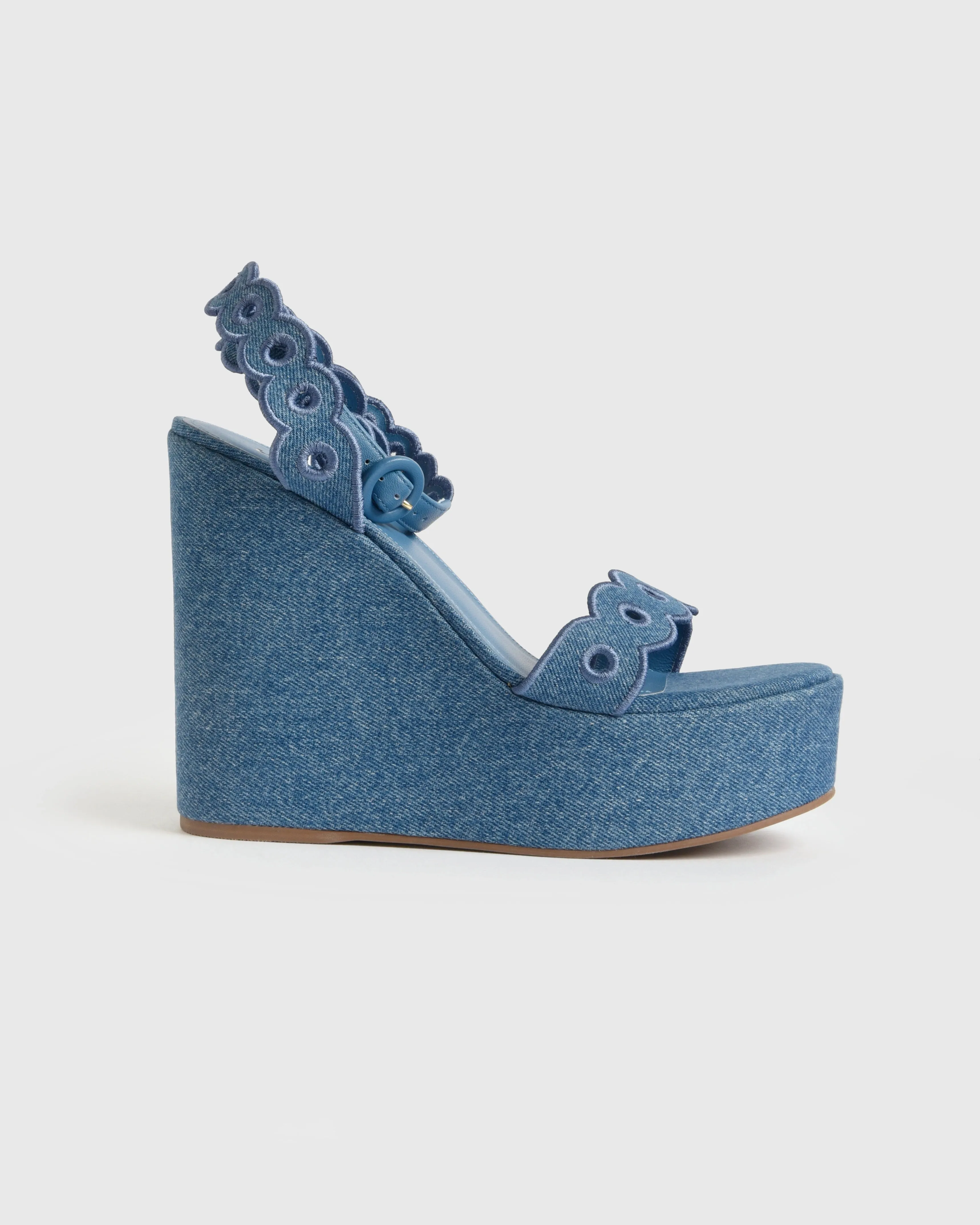 Larroude Women's Florence Broderie Wedge sold by Saint Bernard product image thumbnail 4