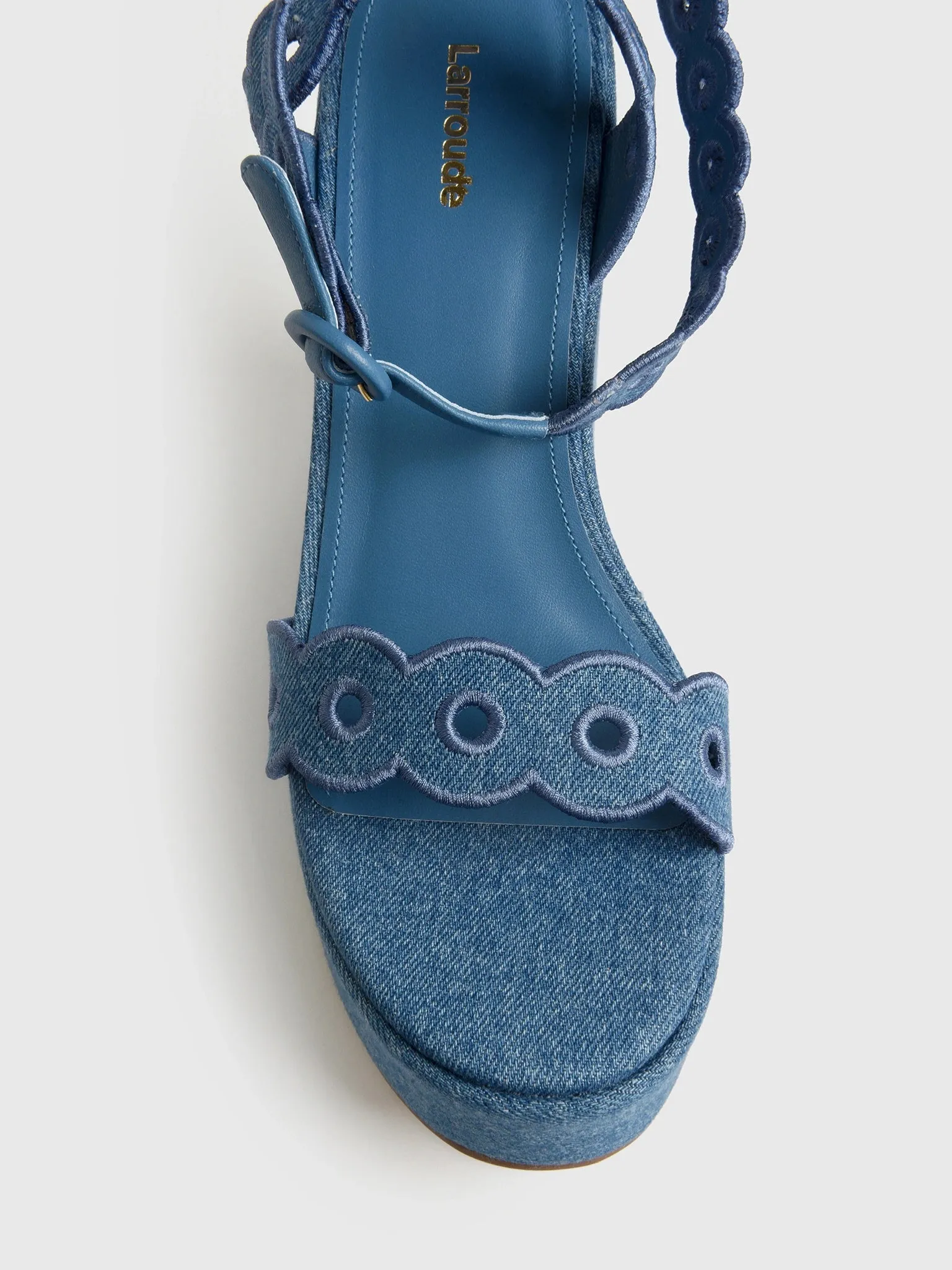 Larroude Women's Florence Broderie Wedge sold by Saint Bernard product image thumbnail 3