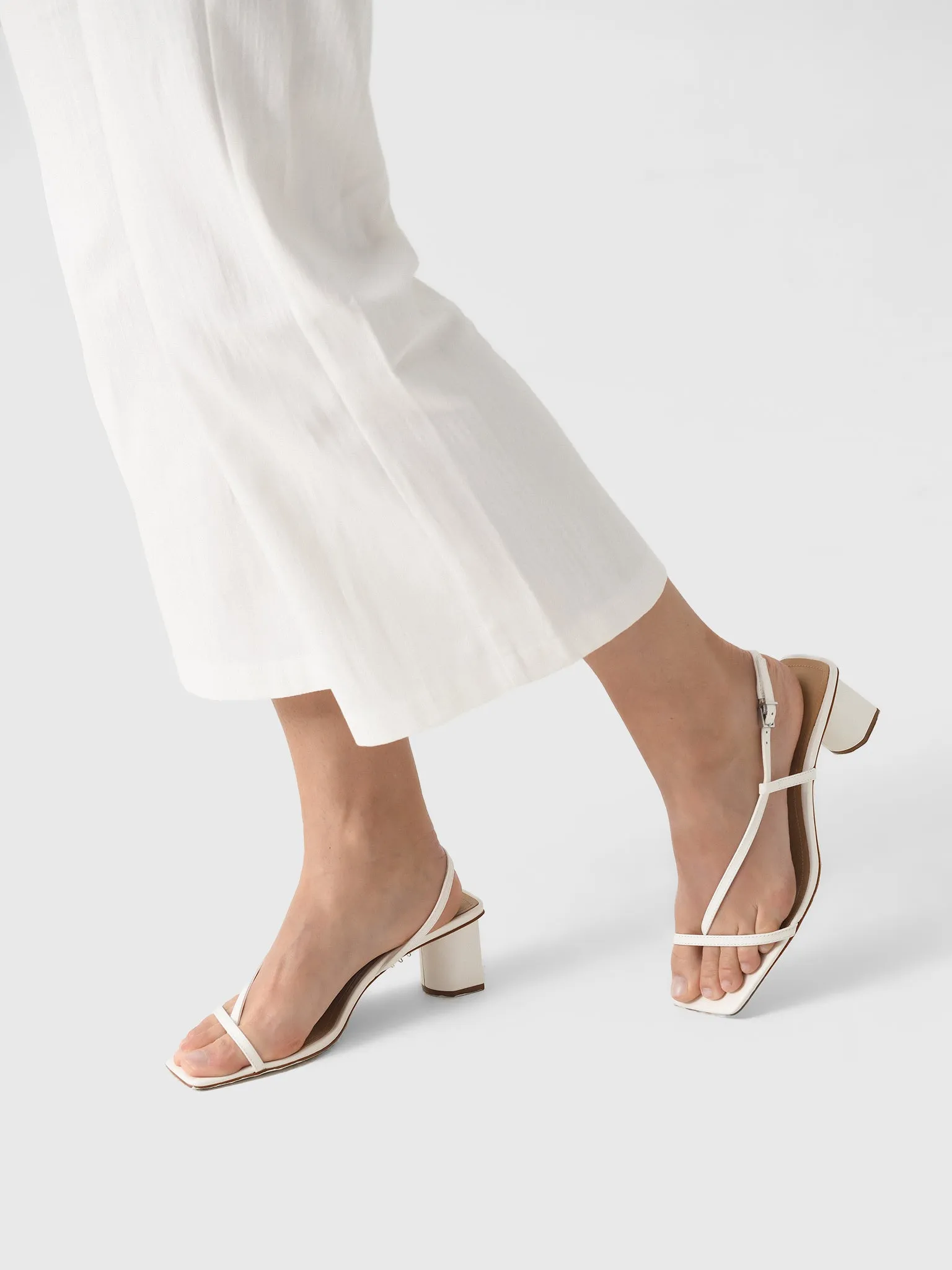 Schutz Women's Heloise Mid Block Heel Leather Sandal sold by Saint Bernard product image thumbnail 2