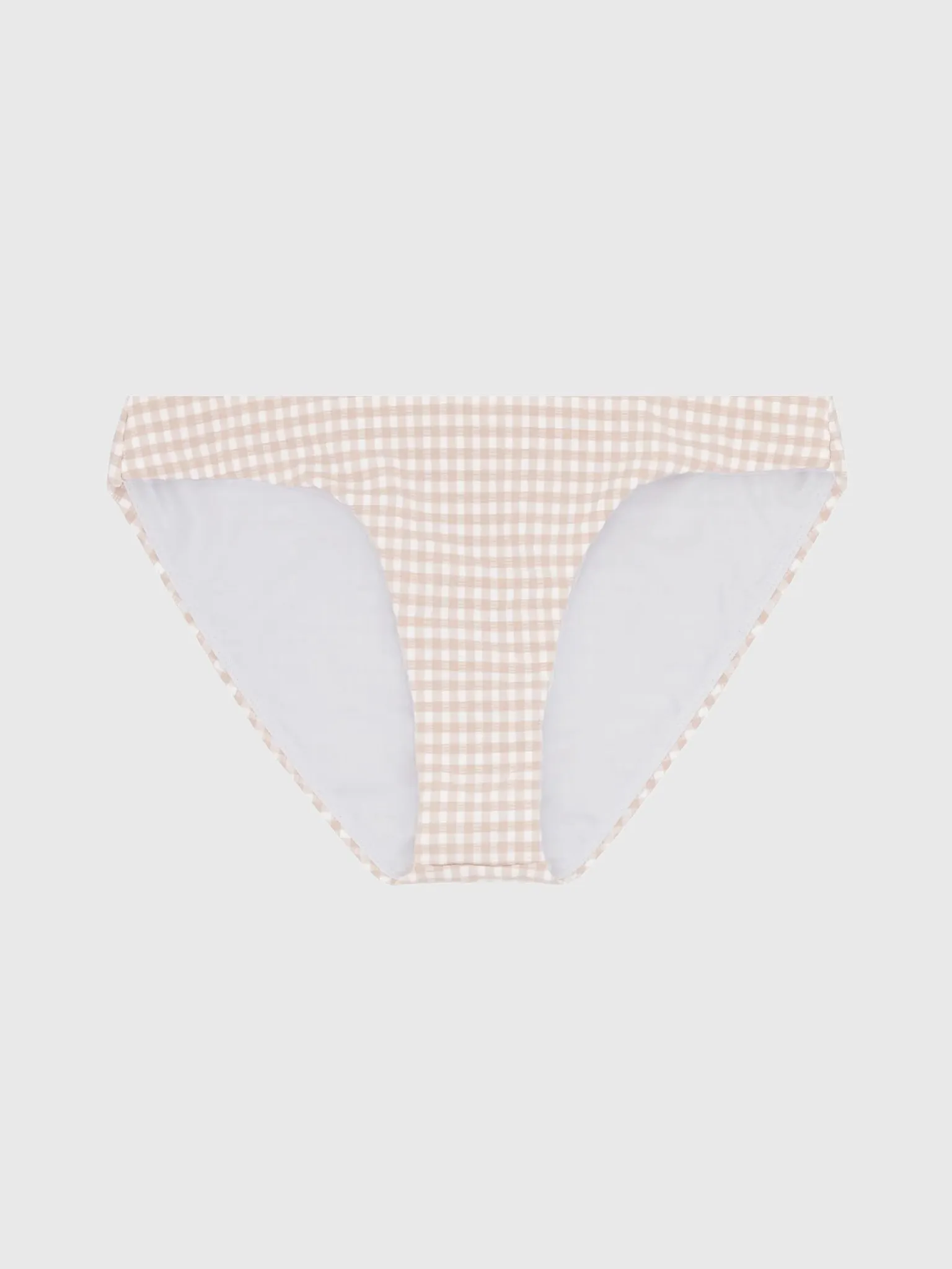 Minnow Women's Brown Gingham Crinkle Low Waist Bikini Bottom sold by Saint Bernard