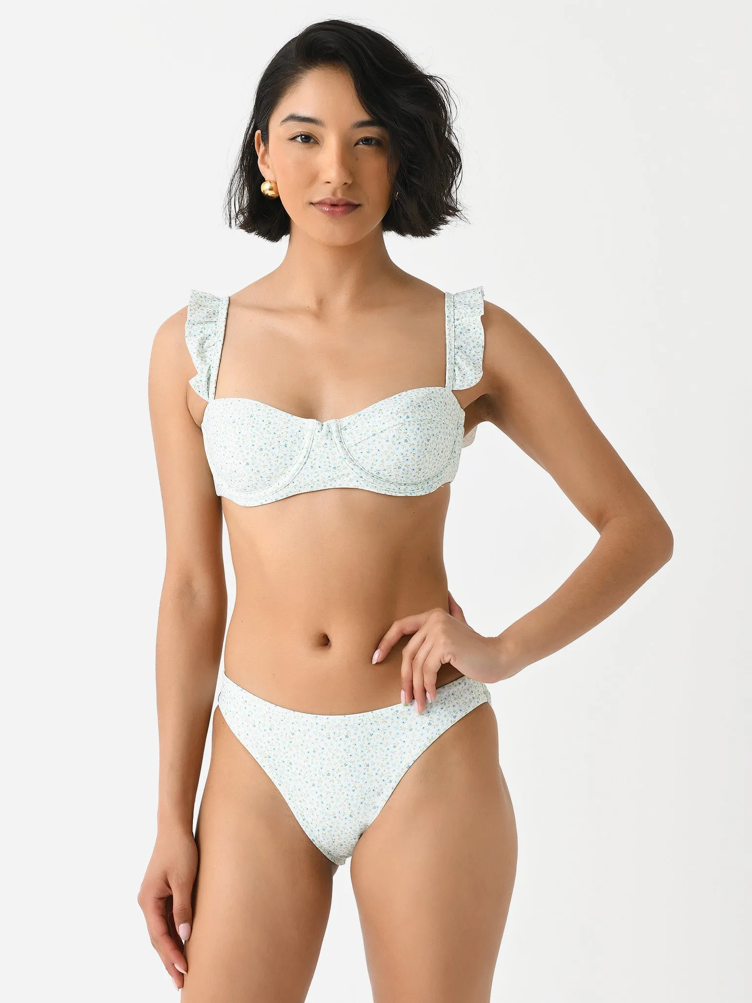 Minnow Women's Ruffle Strap Bikini Top sold by Saint Bernard