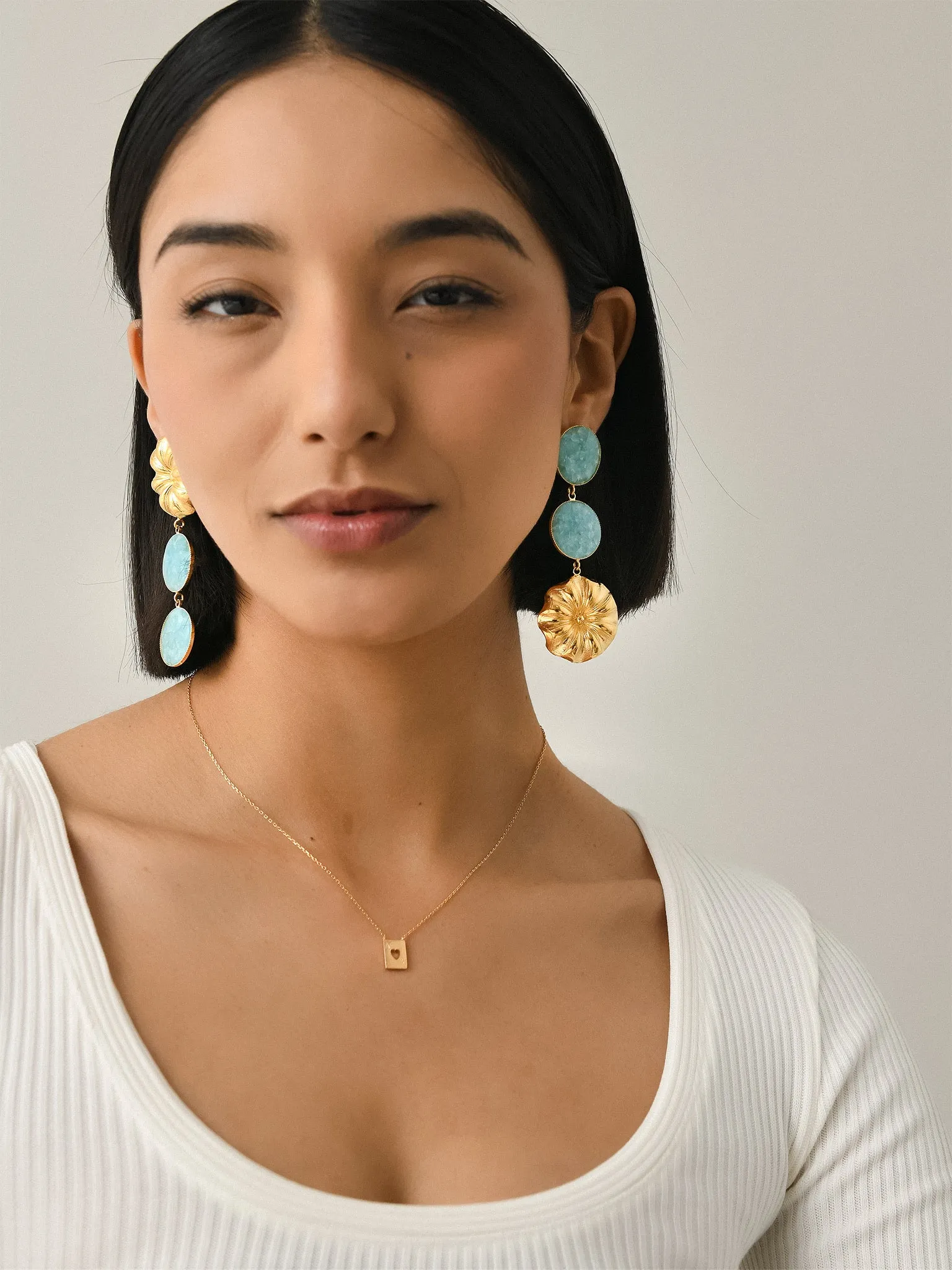 Destree Sonia Daisy Double Stone Earrings sold by Saint Bernard product image thumbnail 3