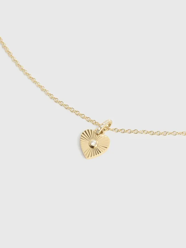 EF Collection Diamond Fluted Heart Necklace sold by Saint Bernard