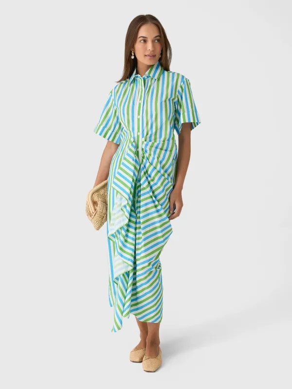 Rosie Assoulin Women's Gathered Ruffle Shirt Dress sold by Saint Bernard