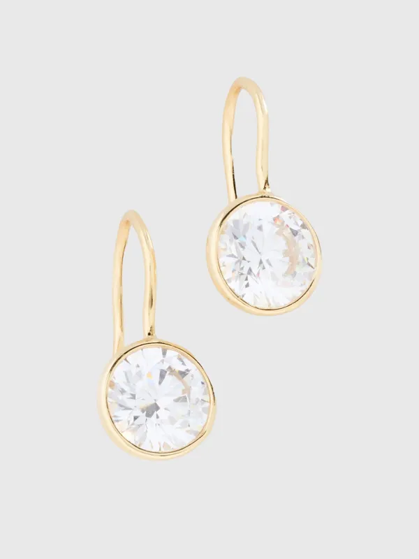 Shashi Bezel Drop Earrings sold by Saint Bernard