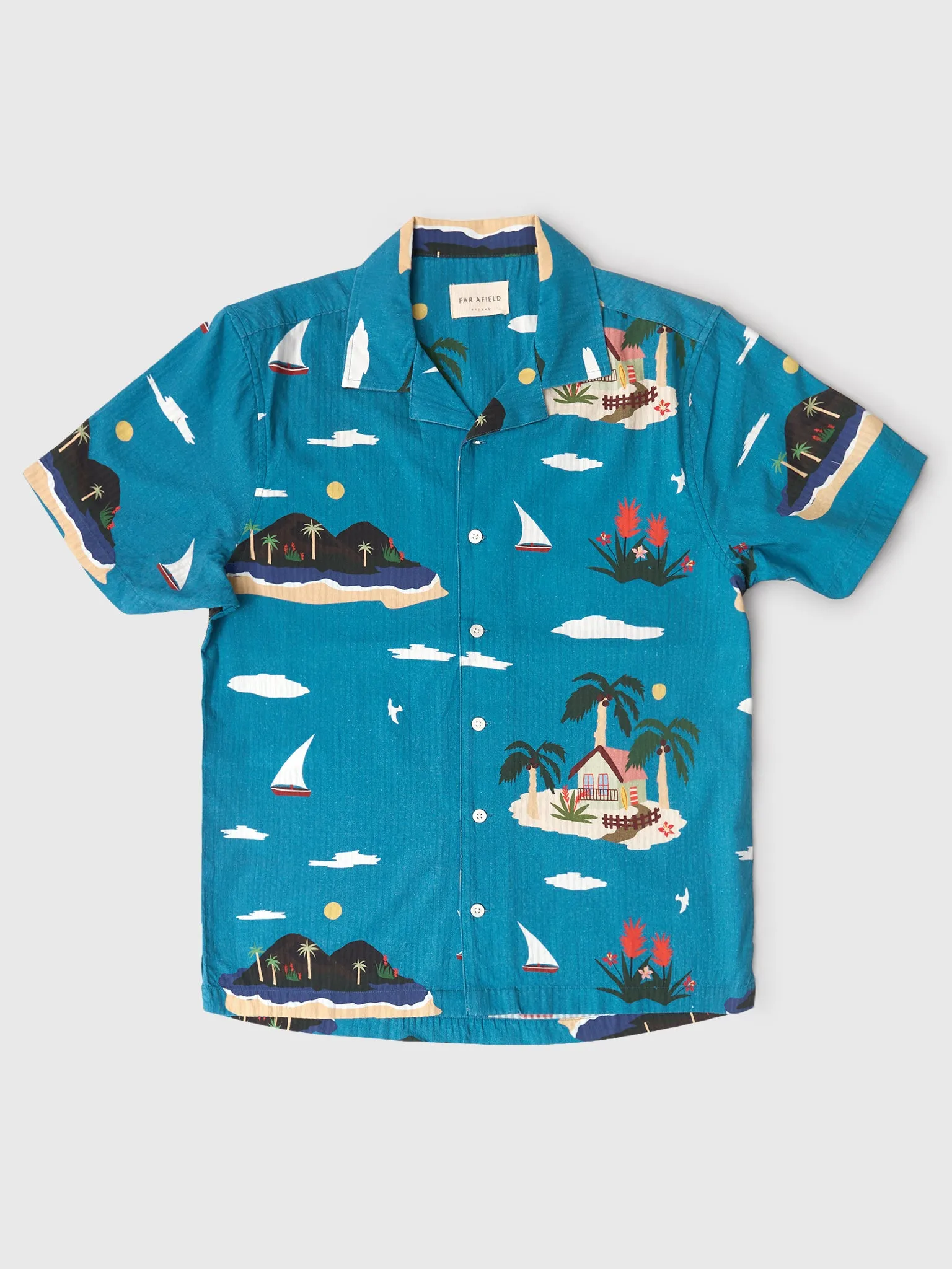 Far Afield Men's Stachio Island Print Shirt sold by Saint Bernard