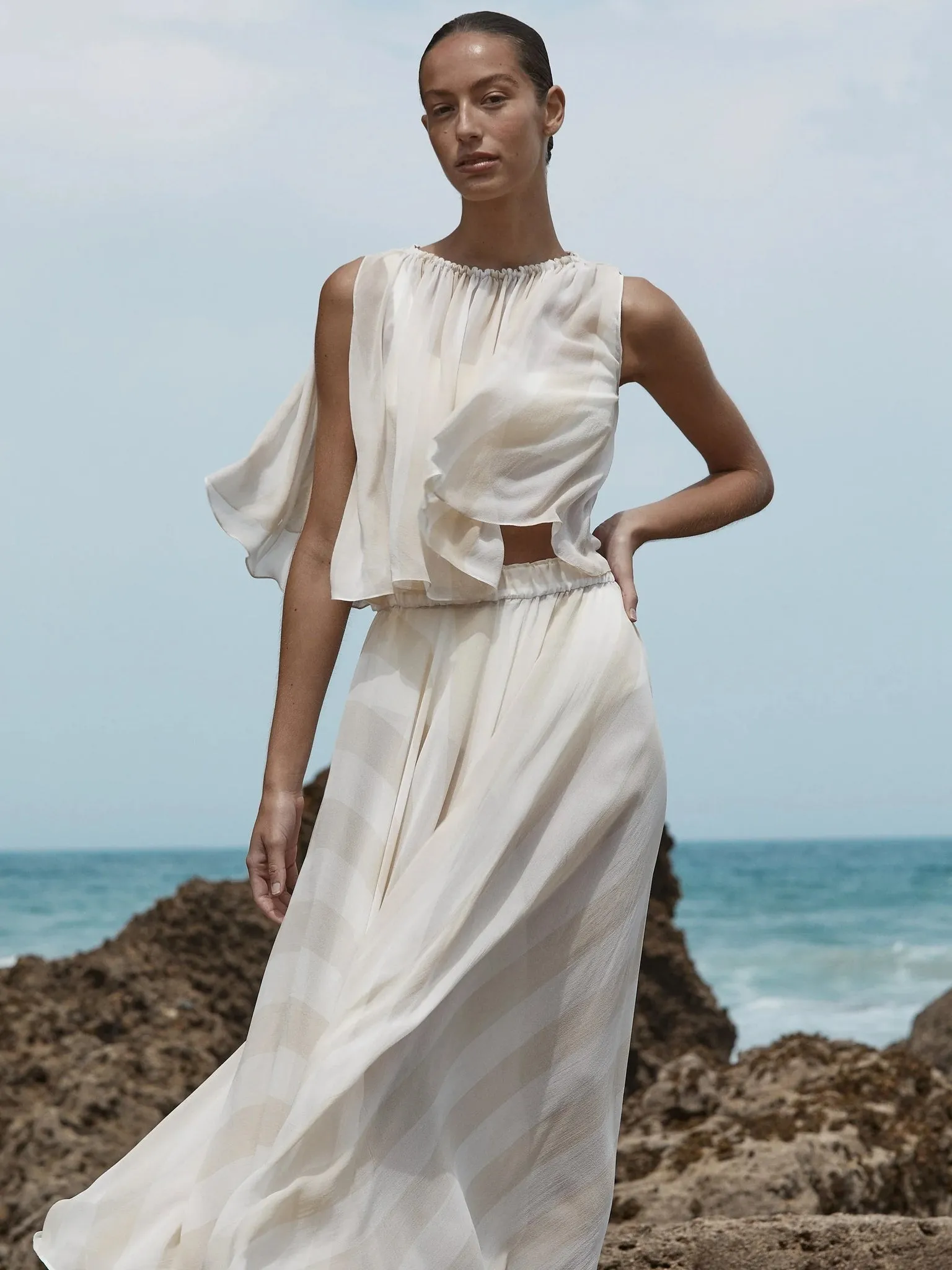 Bondi Born Women's Capri Silk Gathered Top sold by Saint Bernard product image thumbnail 2