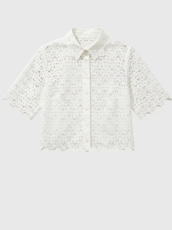 Frame Women's The Petal Eyelet Shirt sold by Saint Bernard