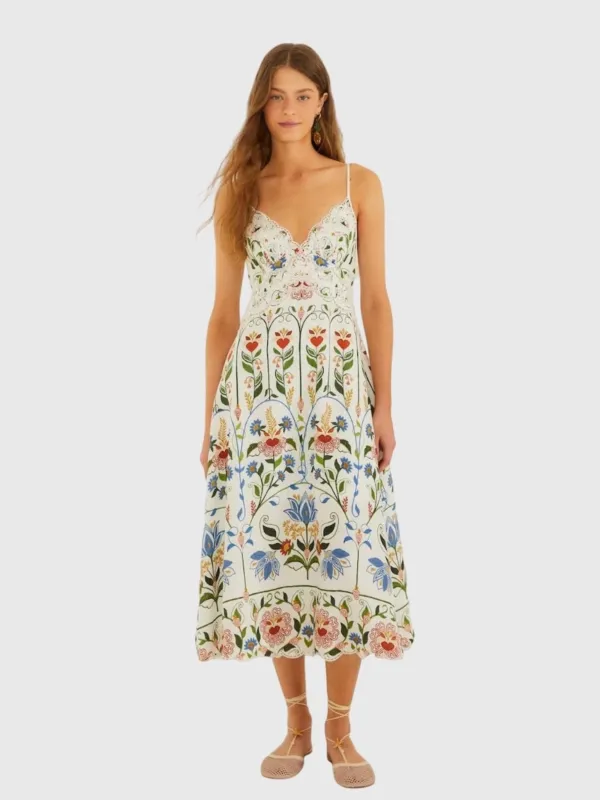 Farm Rio Women's Stitched Garden Midi Dress sold by Saint Bernard