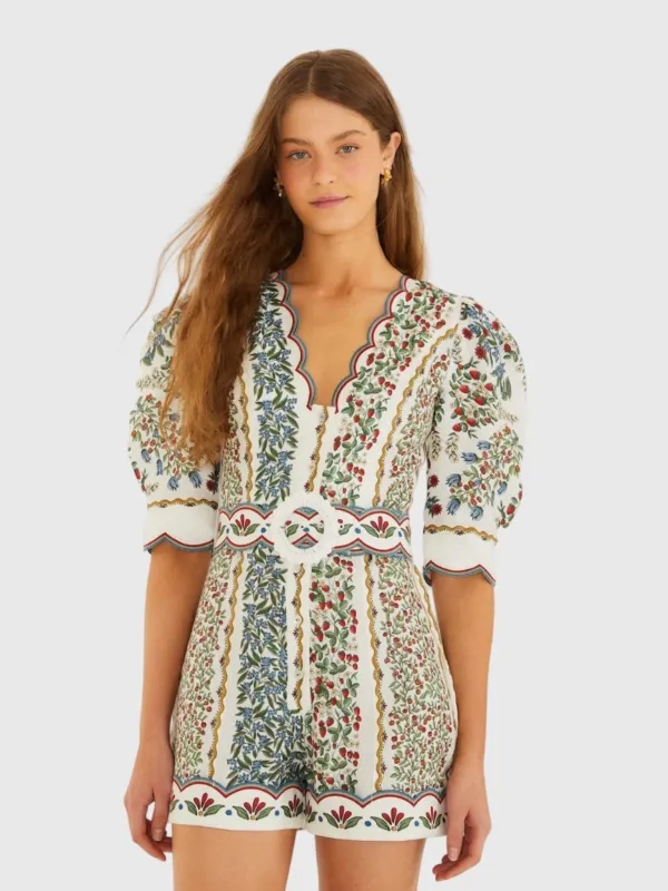 Farm Rio Women's Fruit Beauty Mini Cut-Out Romper sold by Saint Bernard