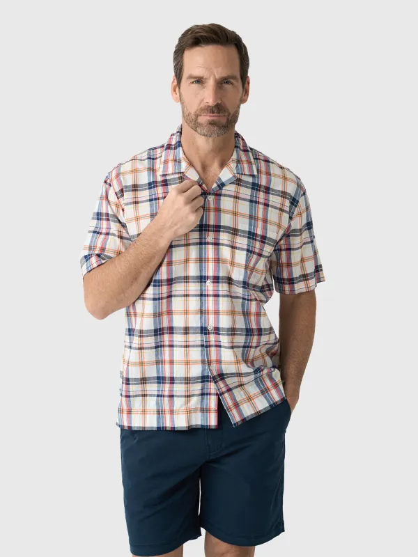 Original Madras Trading Company Men's N°30 Cuban Short Sleeve Shirt made by Saint Bernard