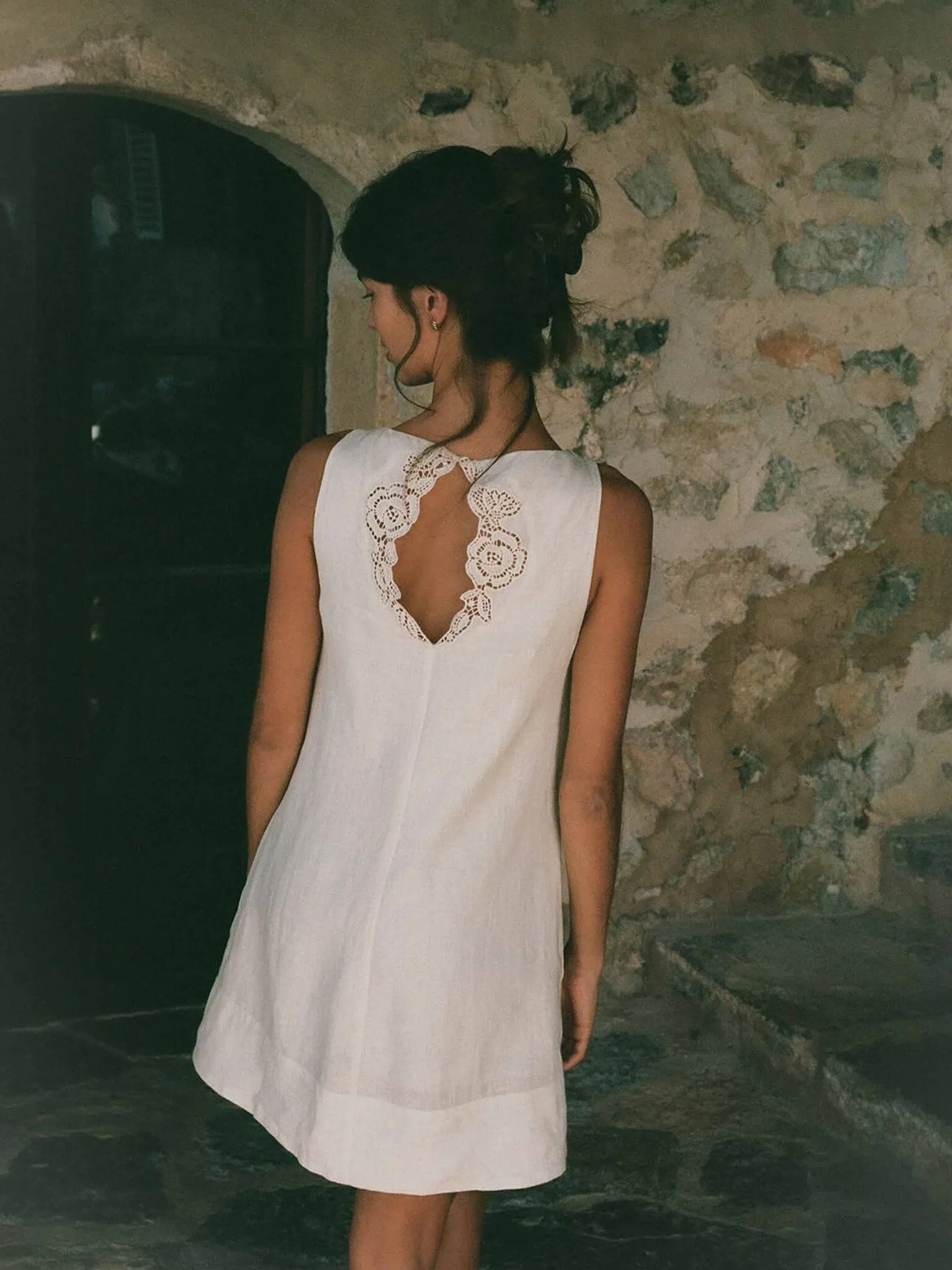 Peony Women's Embroidered Keyhole Mini Dress sold by Saint Bernard product image thumbnail 2