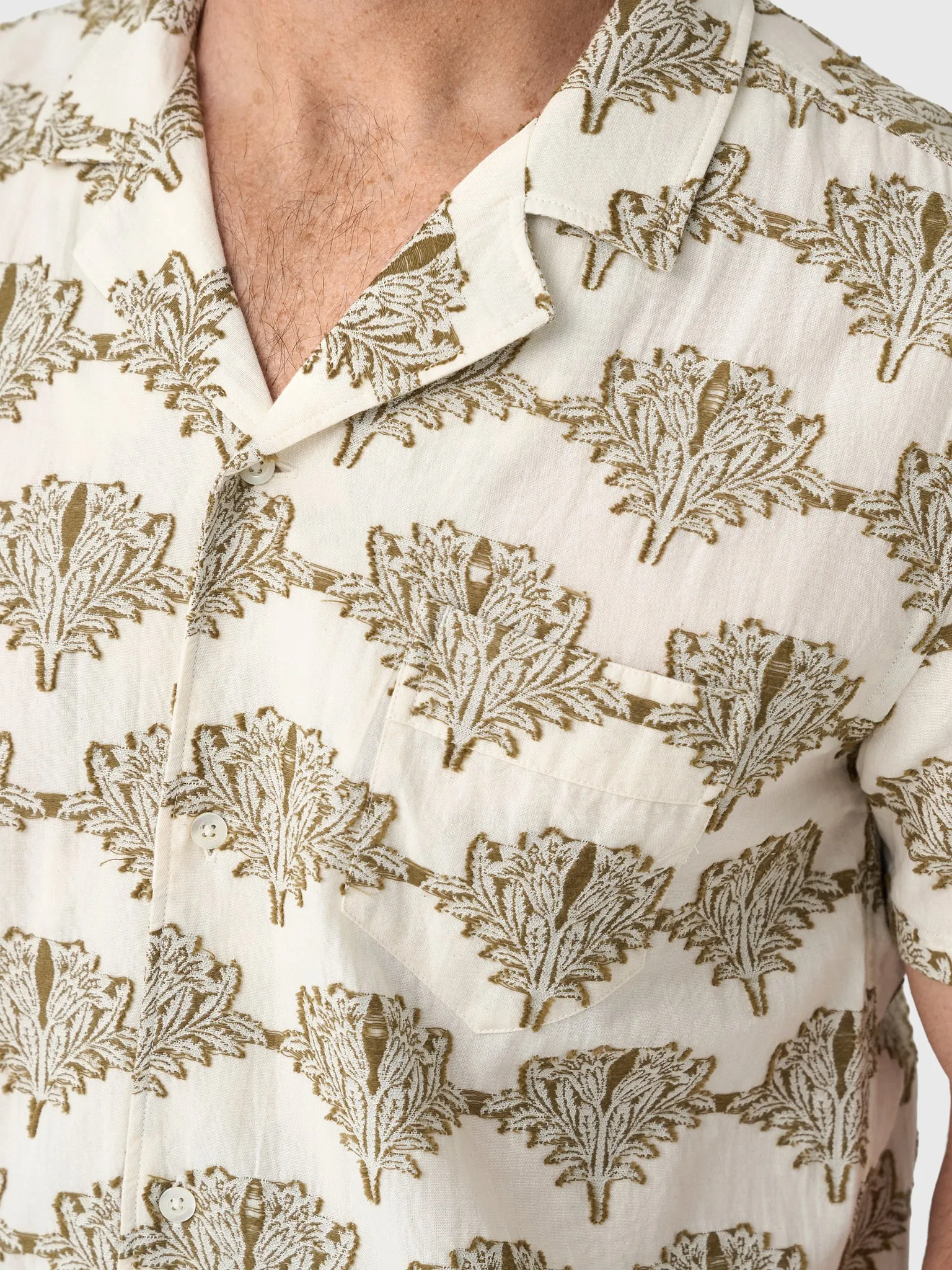 Billy Reid Men's Short Sleeve Botanical Jacquard Camp Shirt sold by Saint Bernard product image thumbnail 5