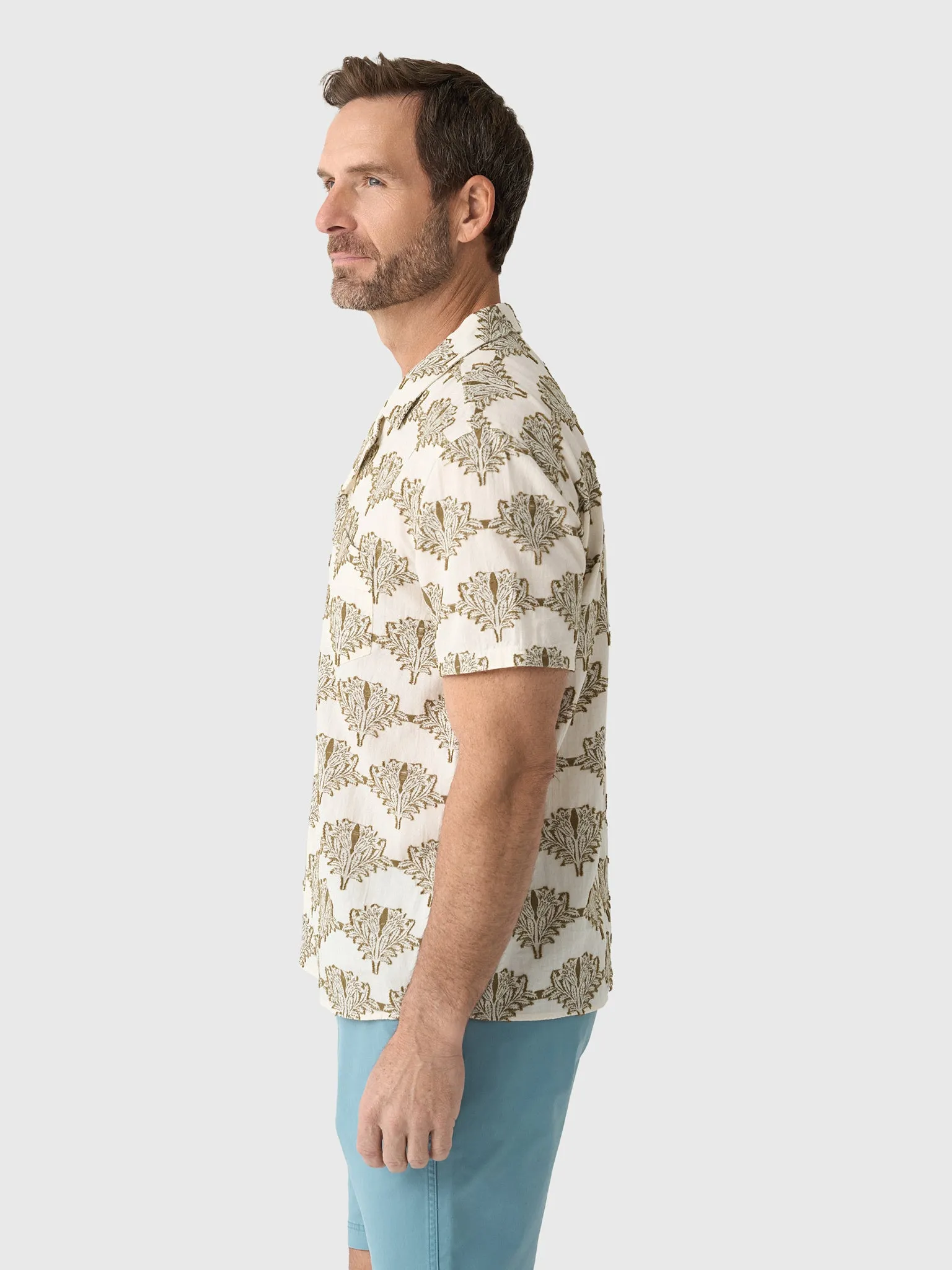 Billy Reid Men's Short Sleeve Botanical Jacquard Camp Shirt sold by Saint Bernard product image thumbnail 2