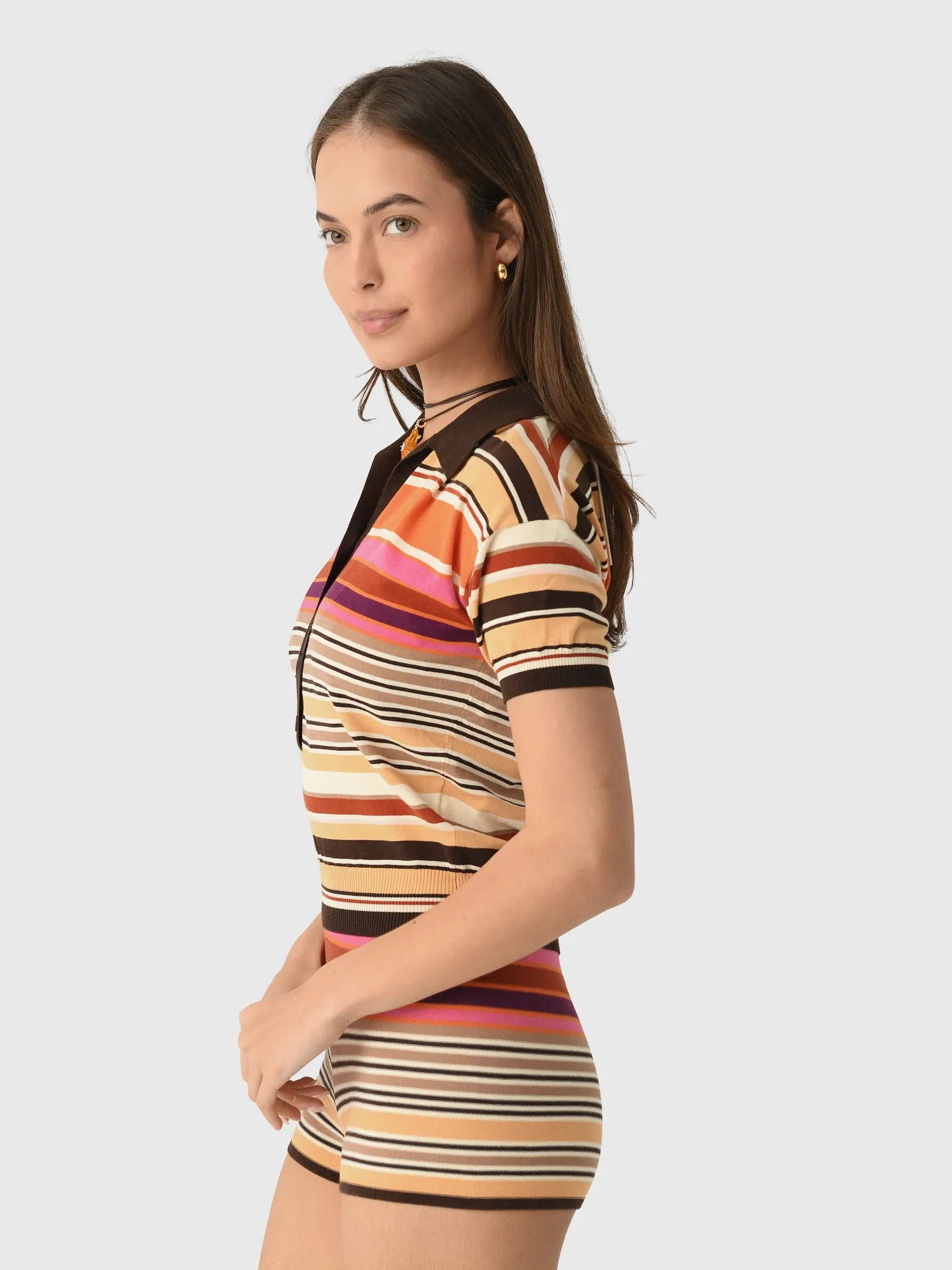 Faithfull The Brand Women's Sable Polo Shirt sold by Saint Bernard product image thumbnail 3
