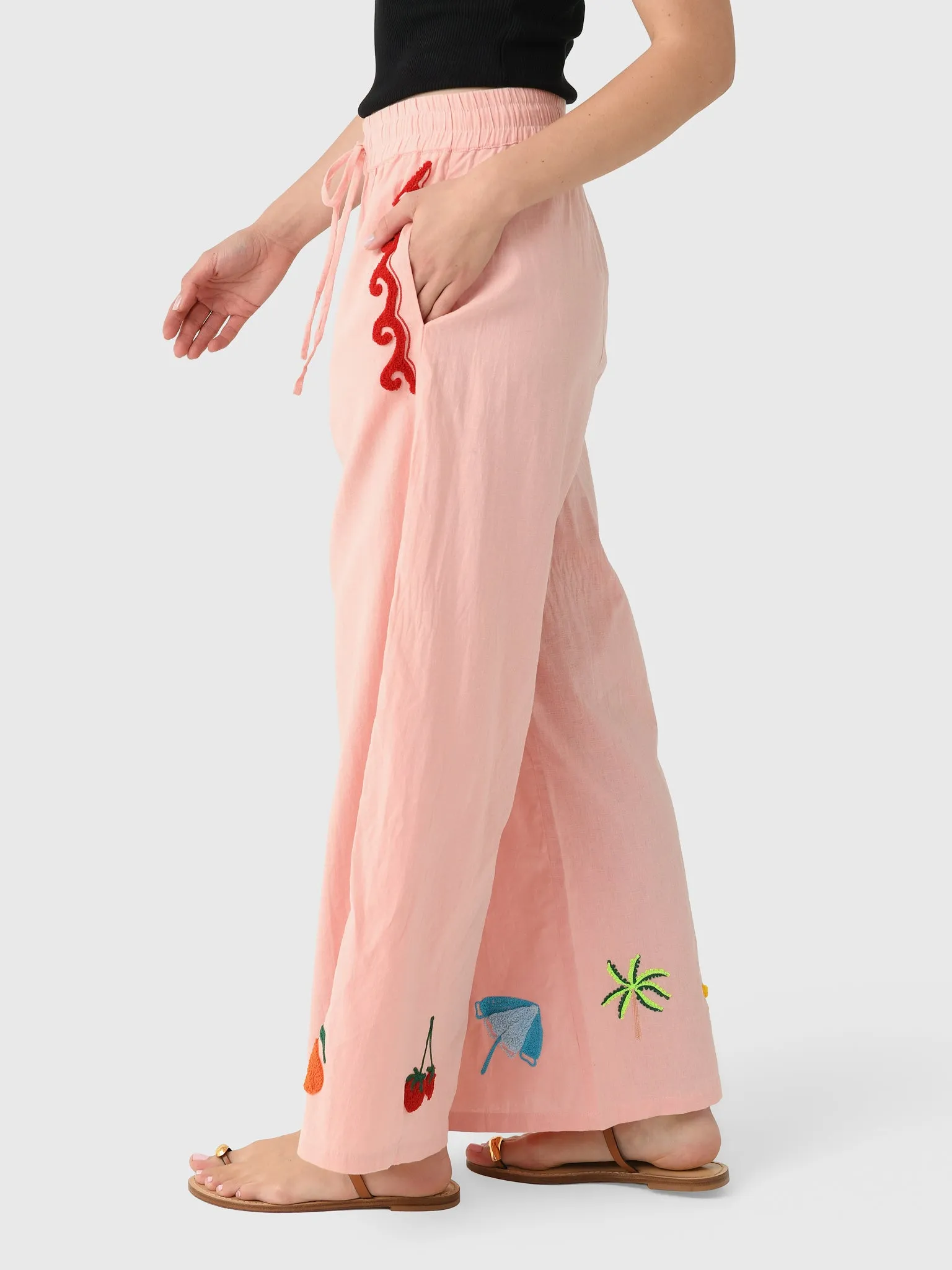 Cleonie Women's Papaya Linen Pant sold by Saint Bernard product image thumbnail 4