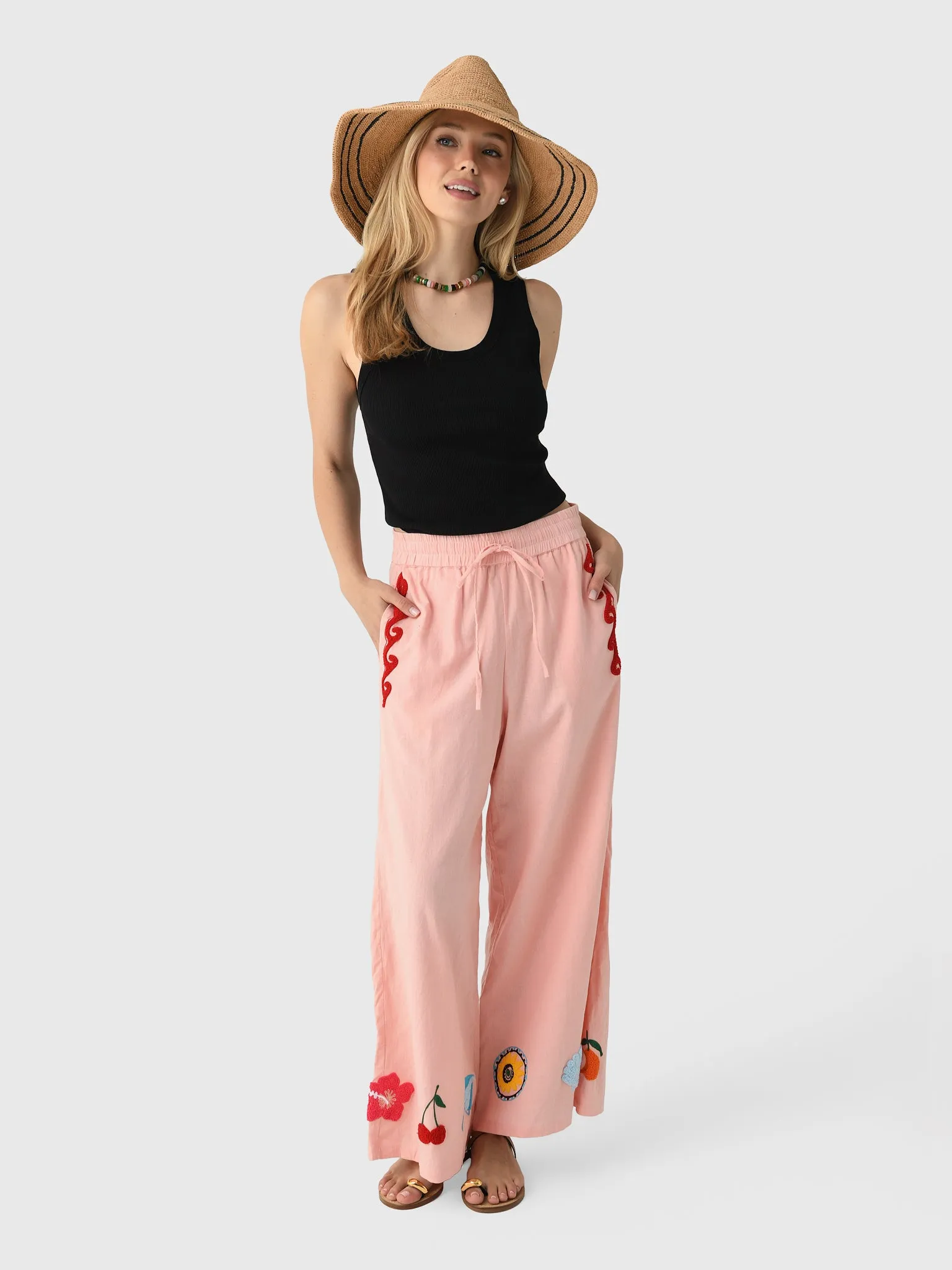 Cleonie Women's Papaya Linen Pant sold by Saint Bernard product image thumbnail 2