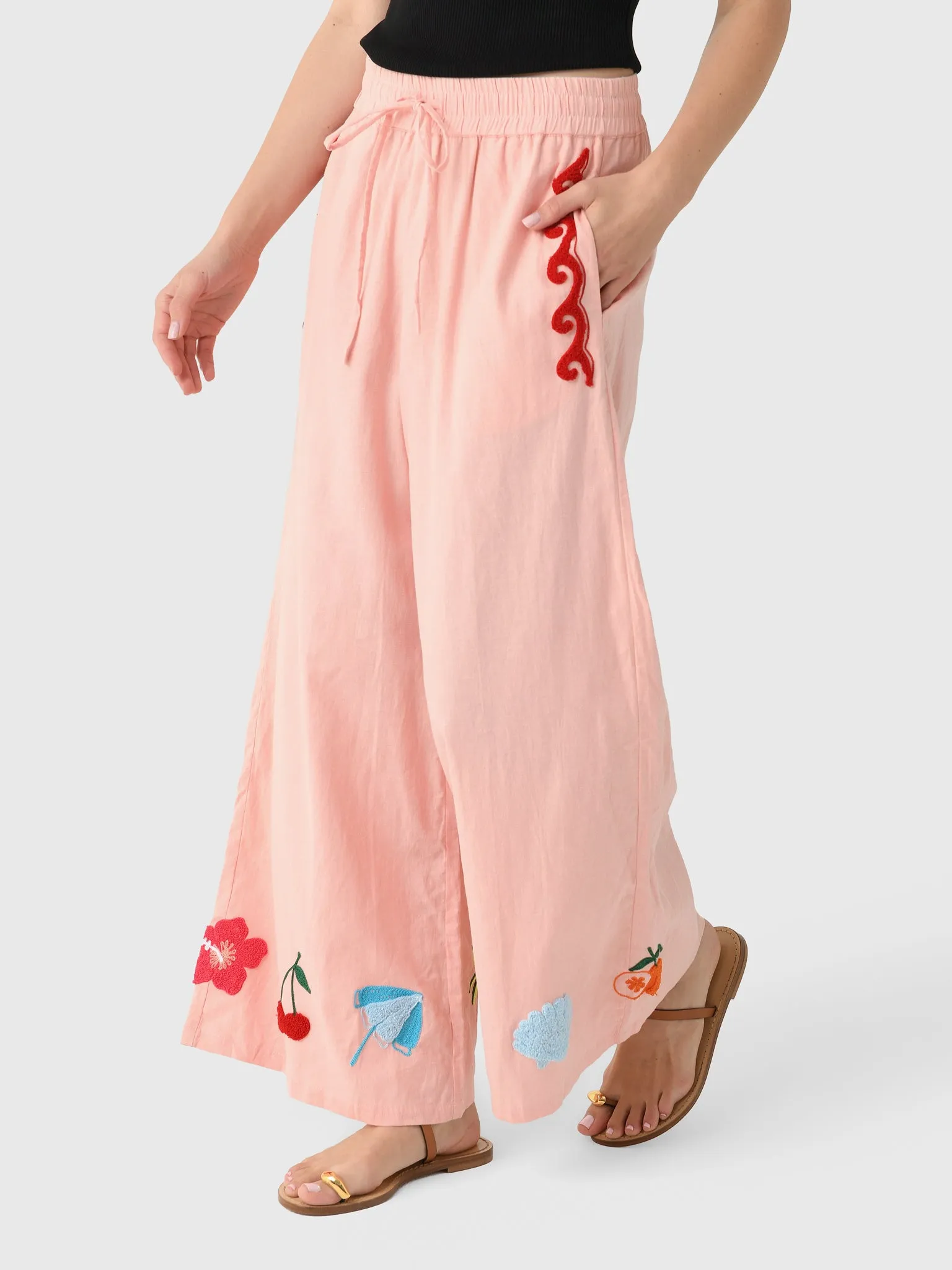 Cleonie Women's Papaya Linen Pant sold by Saint Bernard product image thumbnail 3