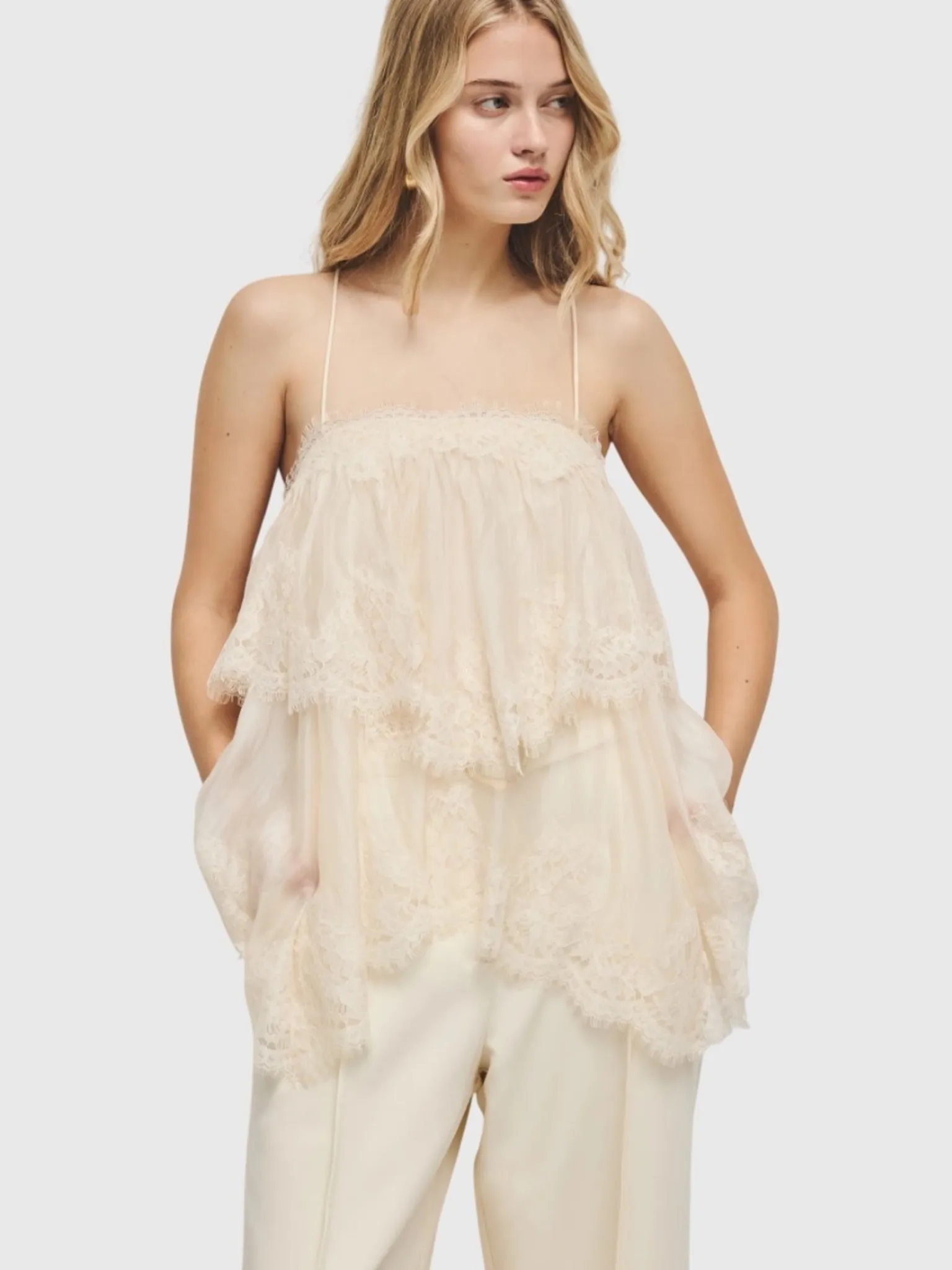 AJE Women's Ophelia Lace Cami sold by Saint Bernard